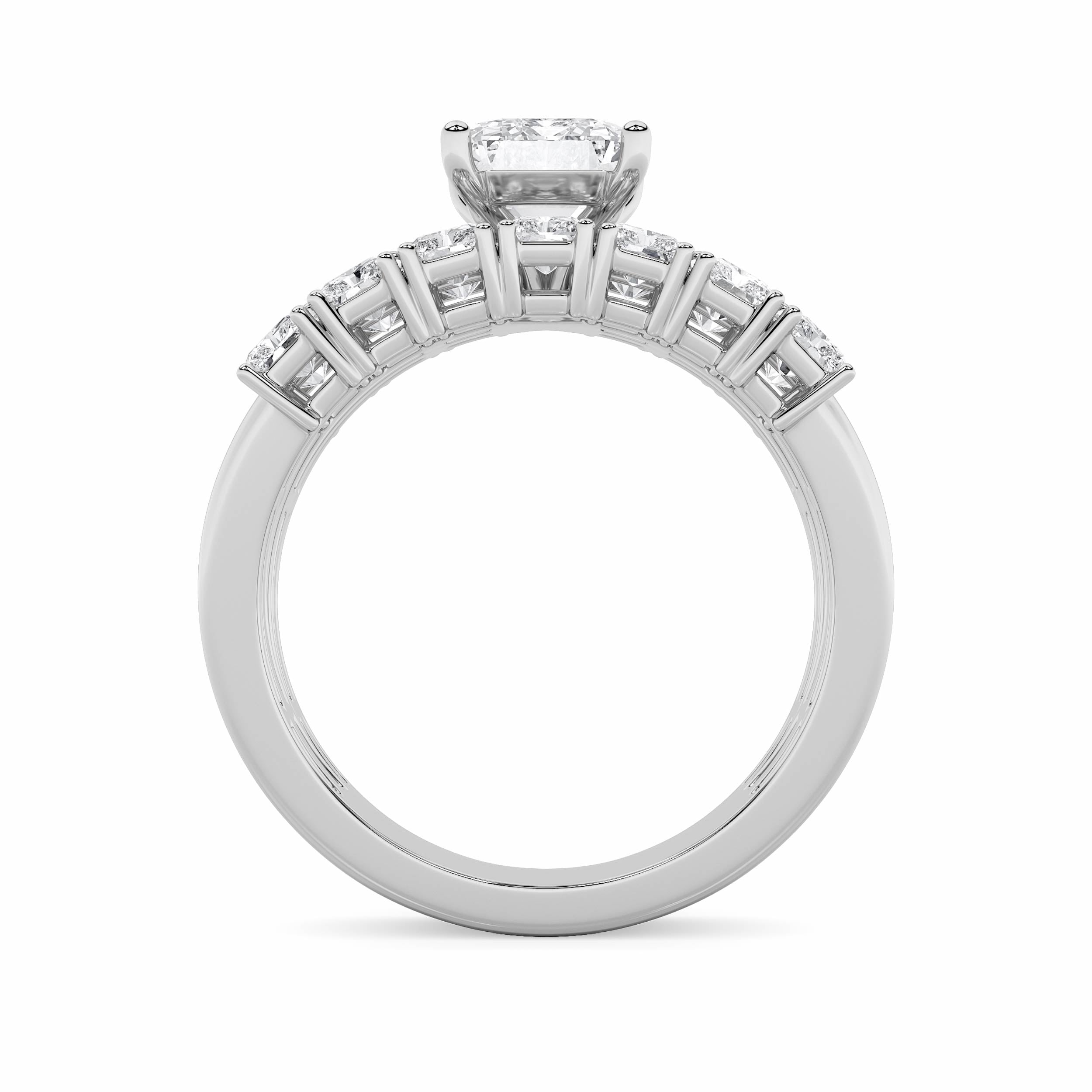 3.5Cttw Radiant Shaped Lab Grown Diamond (G/VS) Bridal Set with Matching Band and Ring in 14K Gold