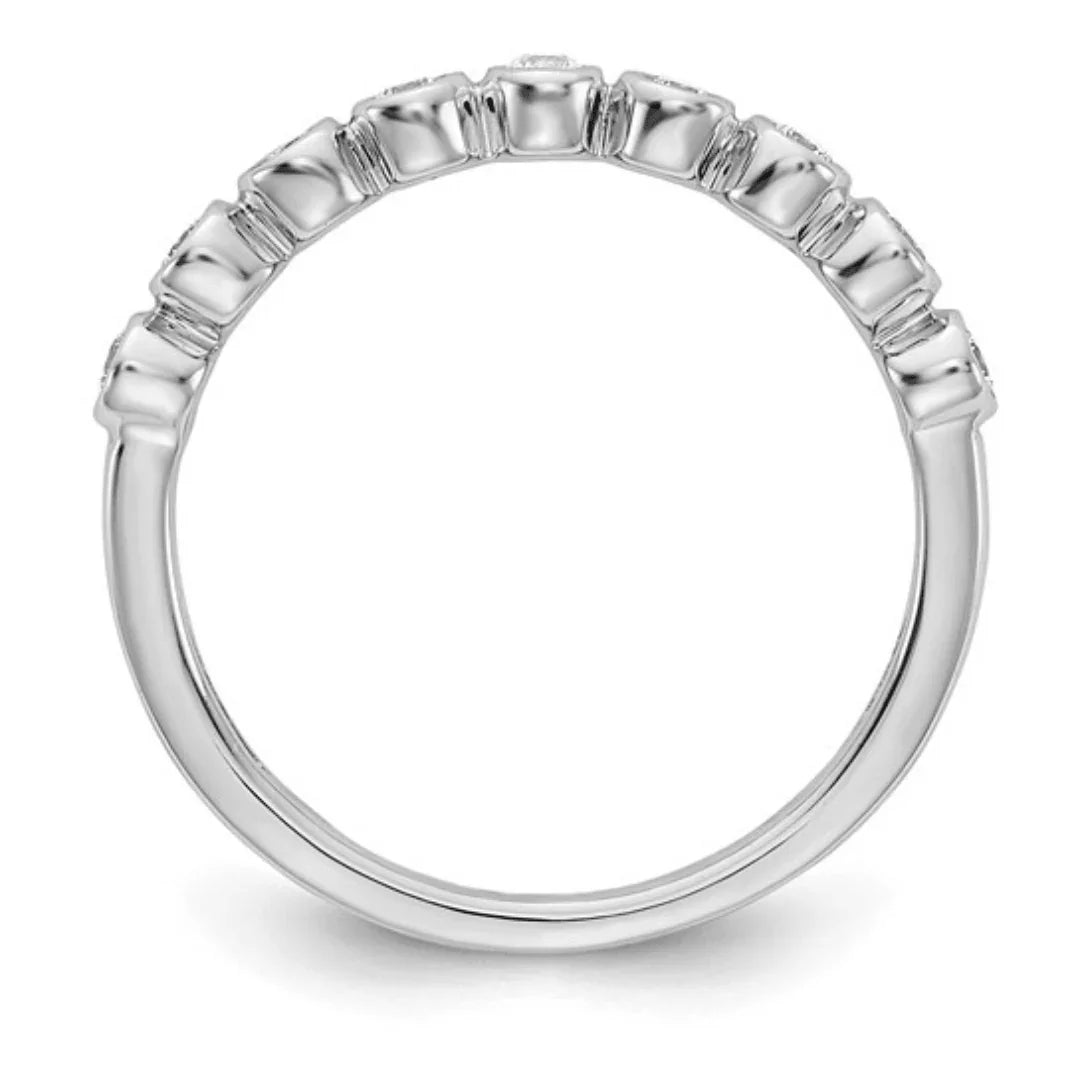 14K White Gold Lab Diamond Half Eternity Ring - Fine Diamond