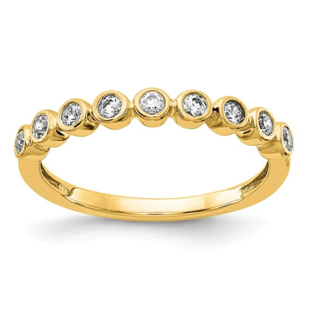 14K Gold Lab Diamond Half Eternity Ring - Fine Diamond