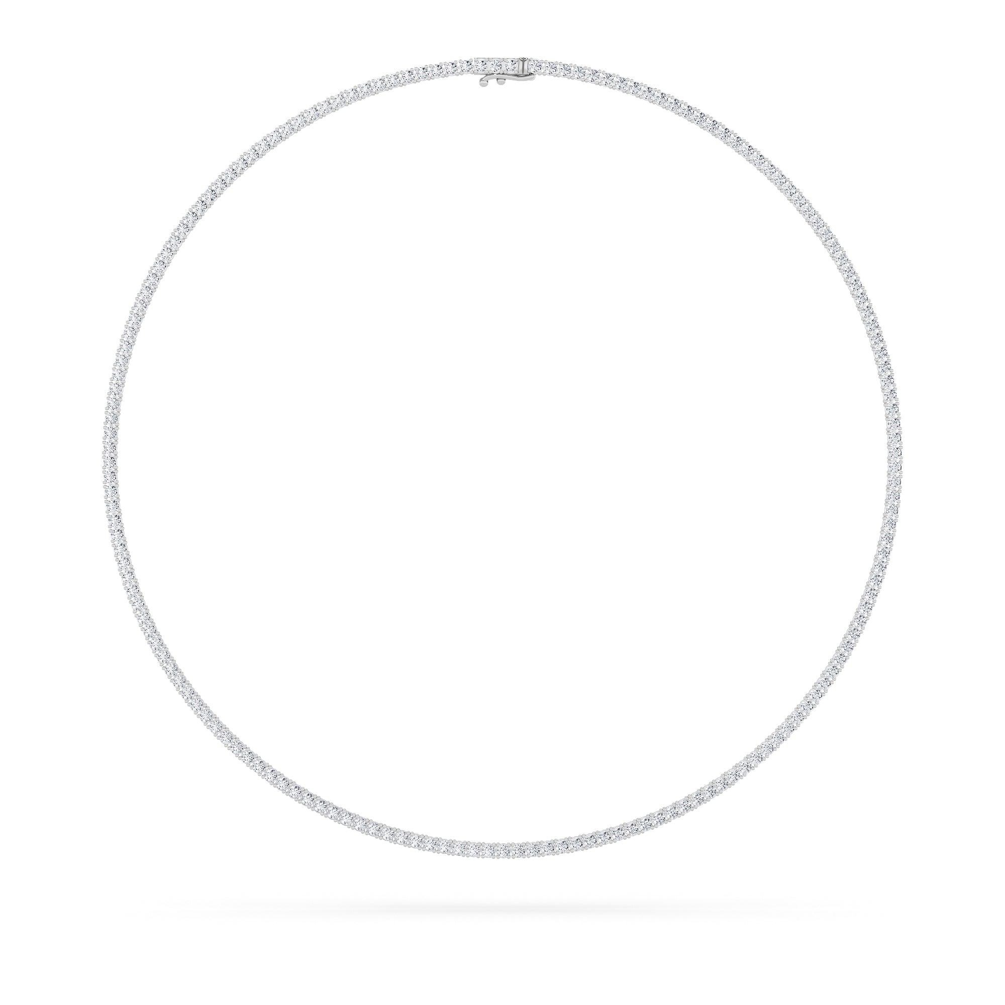 10 Ct Round (F/VS) Lab Grown Diamond Prong 14K White Gold Classic Eternity Tennis Necklace