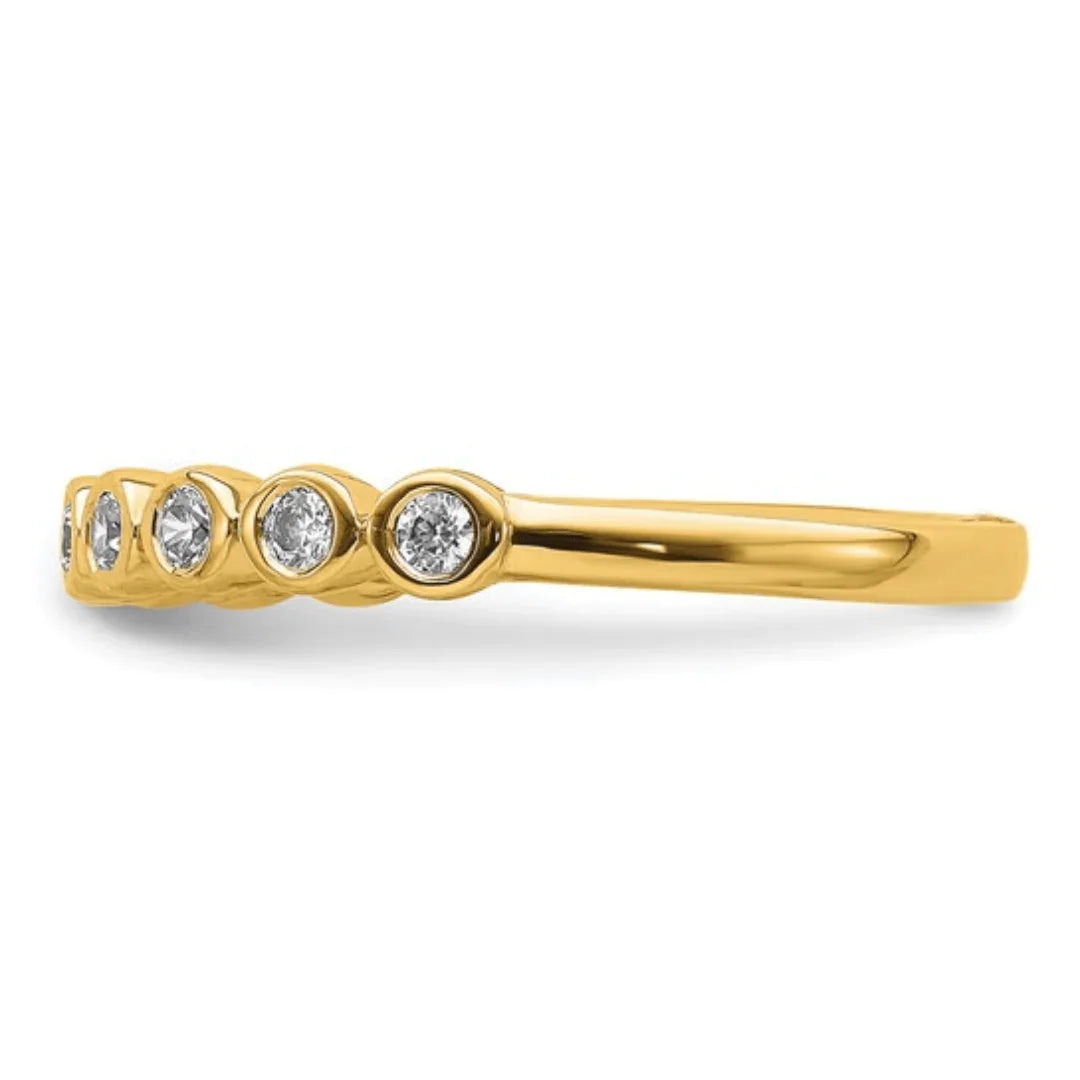 14K Gold Lab Diamond Half Eternity Ring - Fine Diamond