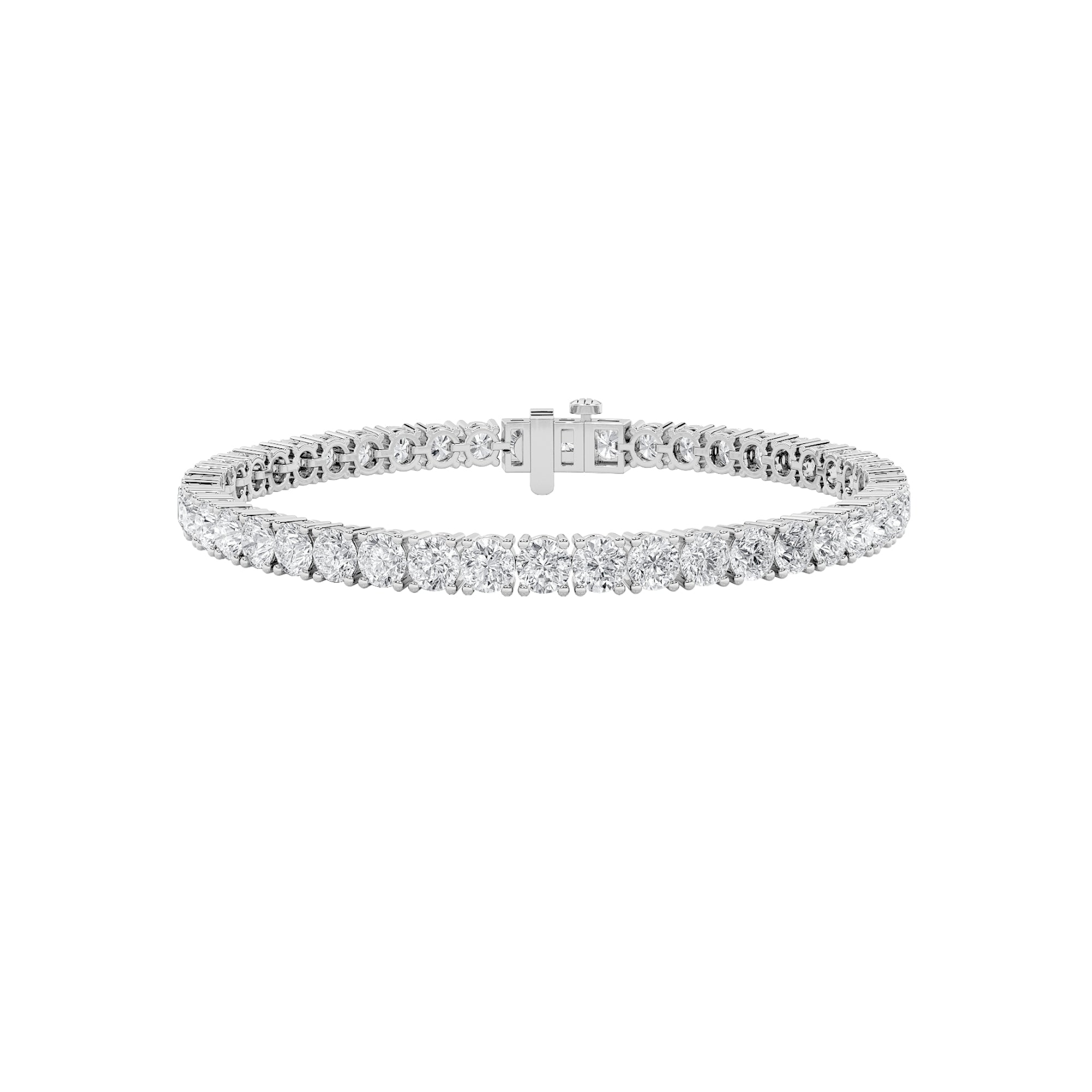 Round Shaped Lab Grown Diamond Tennis Bracelet in 14K Gold (F/VS)