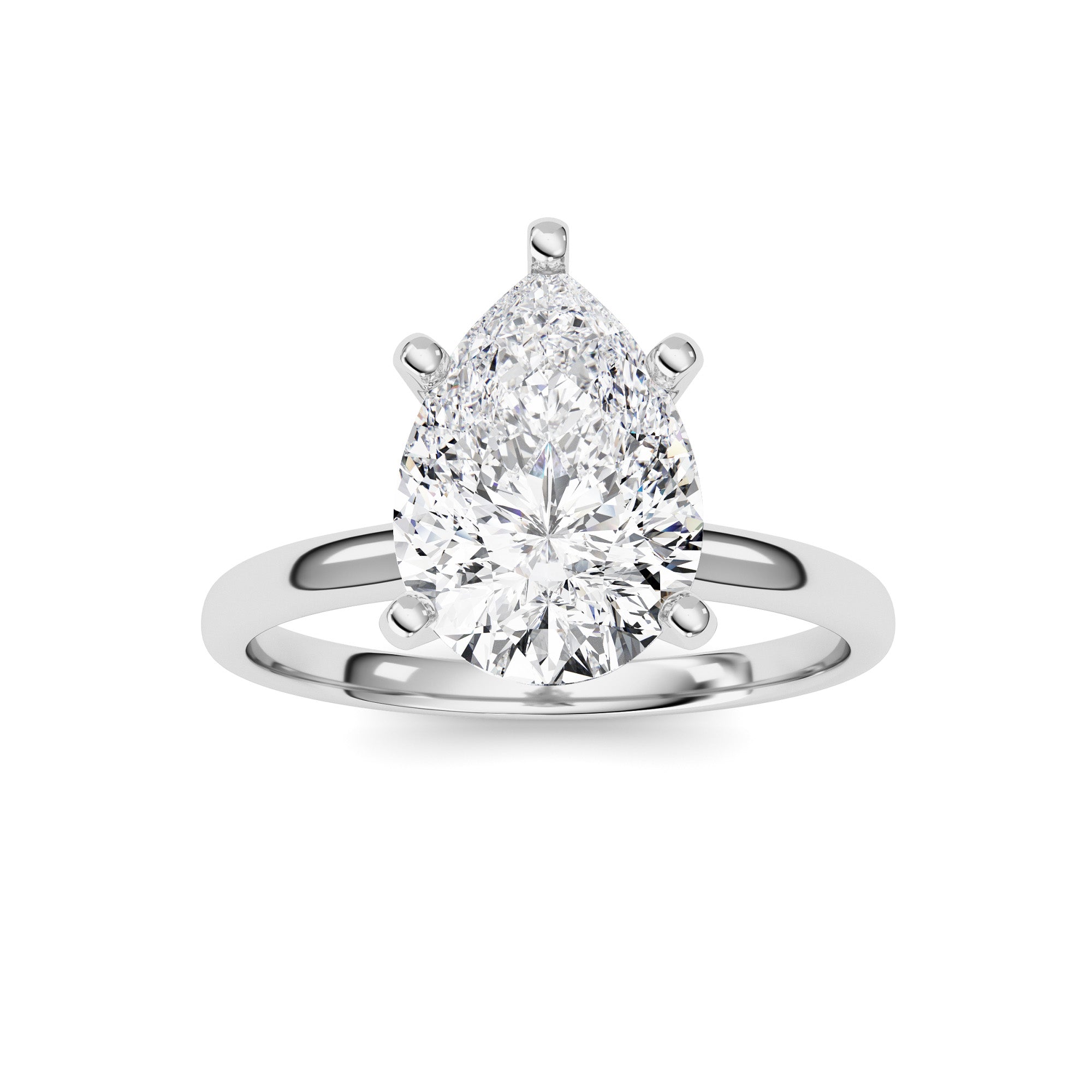 2Cttw Pear Shaped Lab Grown Diamond Classic Solitaire Ring in 14K Gold (F/VS)