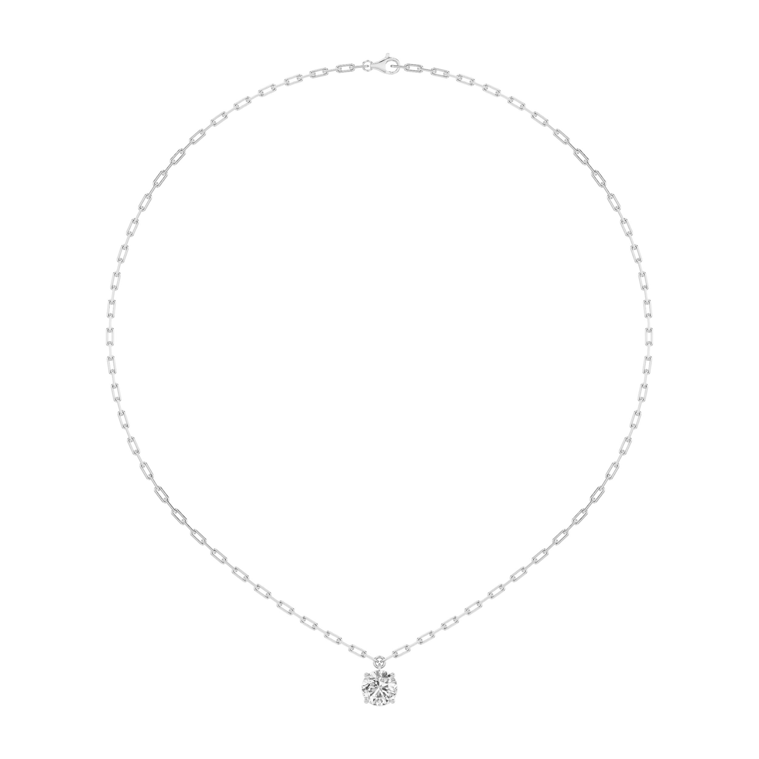 2.0ct Round Shaped Lab Grown Diamond (F/VS) Strata Chic Collection Necklace in 14K White Gold