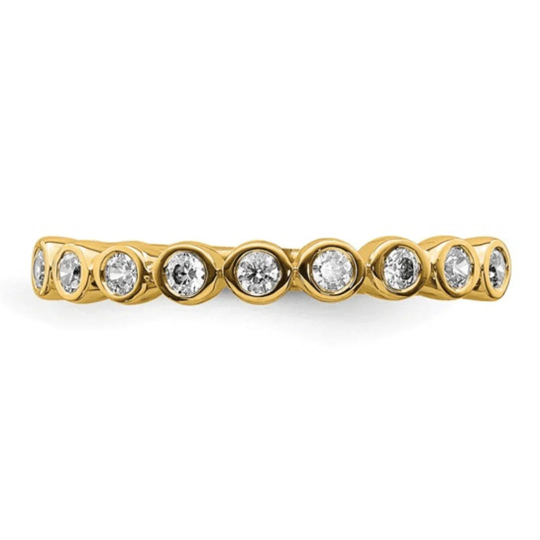 14K Gold Lab Diamond Half Eternity Ring - Fine Diamond