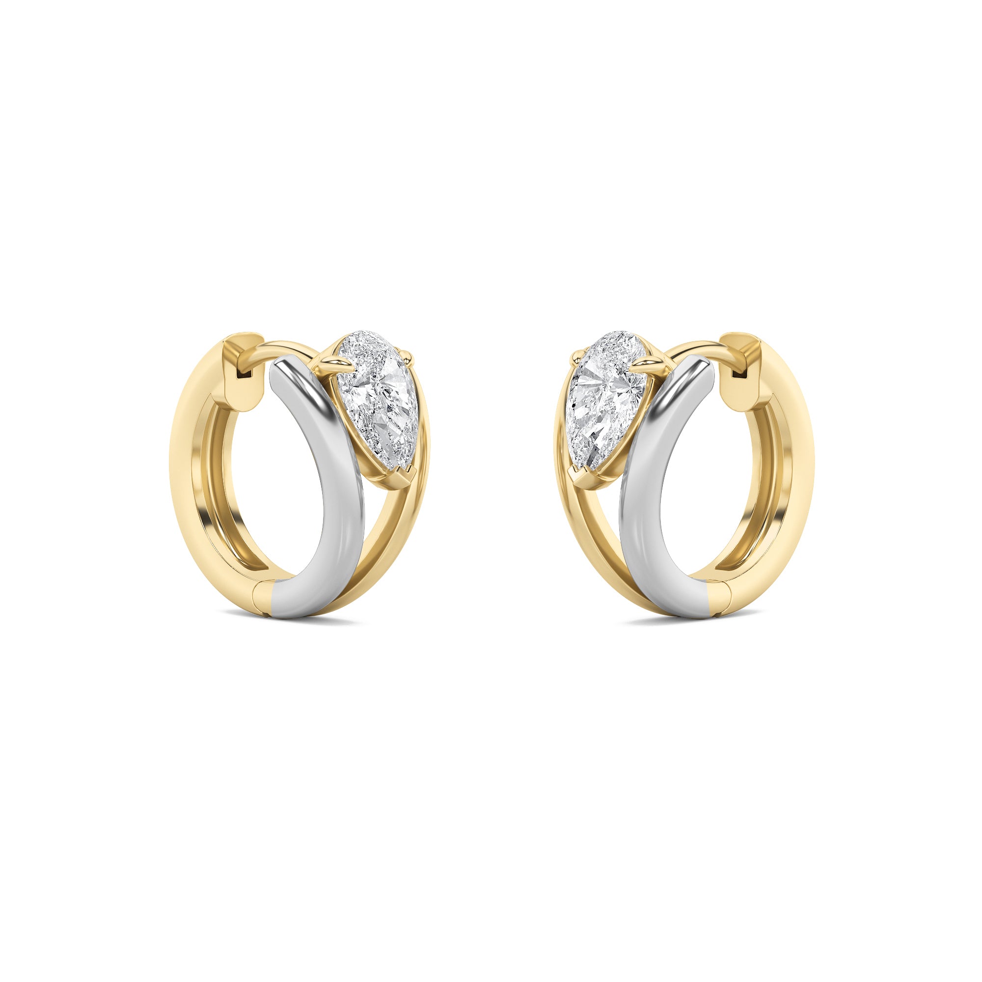 Pear Shaped Lab Grown Diamond Fashion Earrings in 14K Gold
