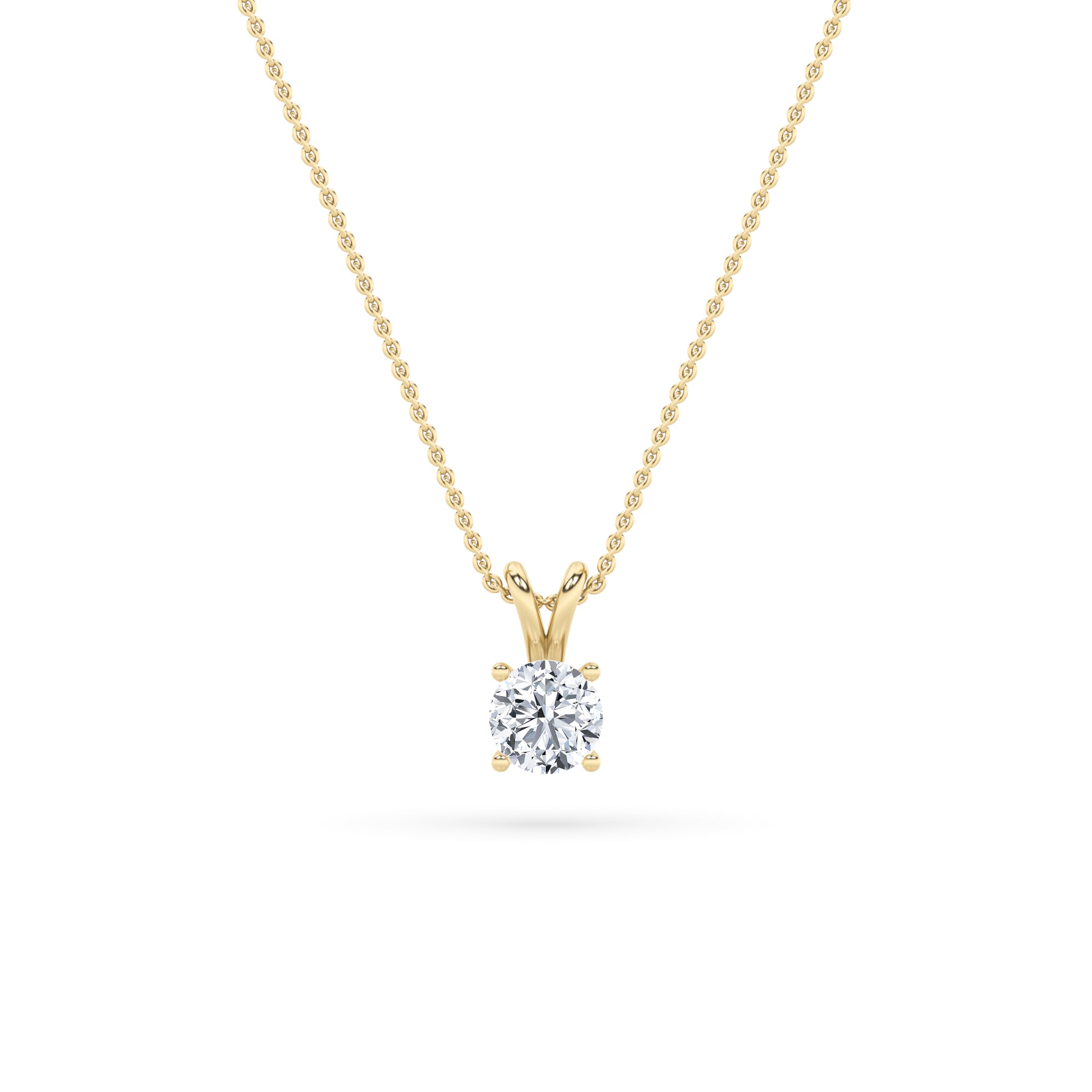 1.0-3.0ct Round Shaped Lab Grown Diamond (F/VS) Split Bale Solitaire Pendant in 14K Yellow Gold