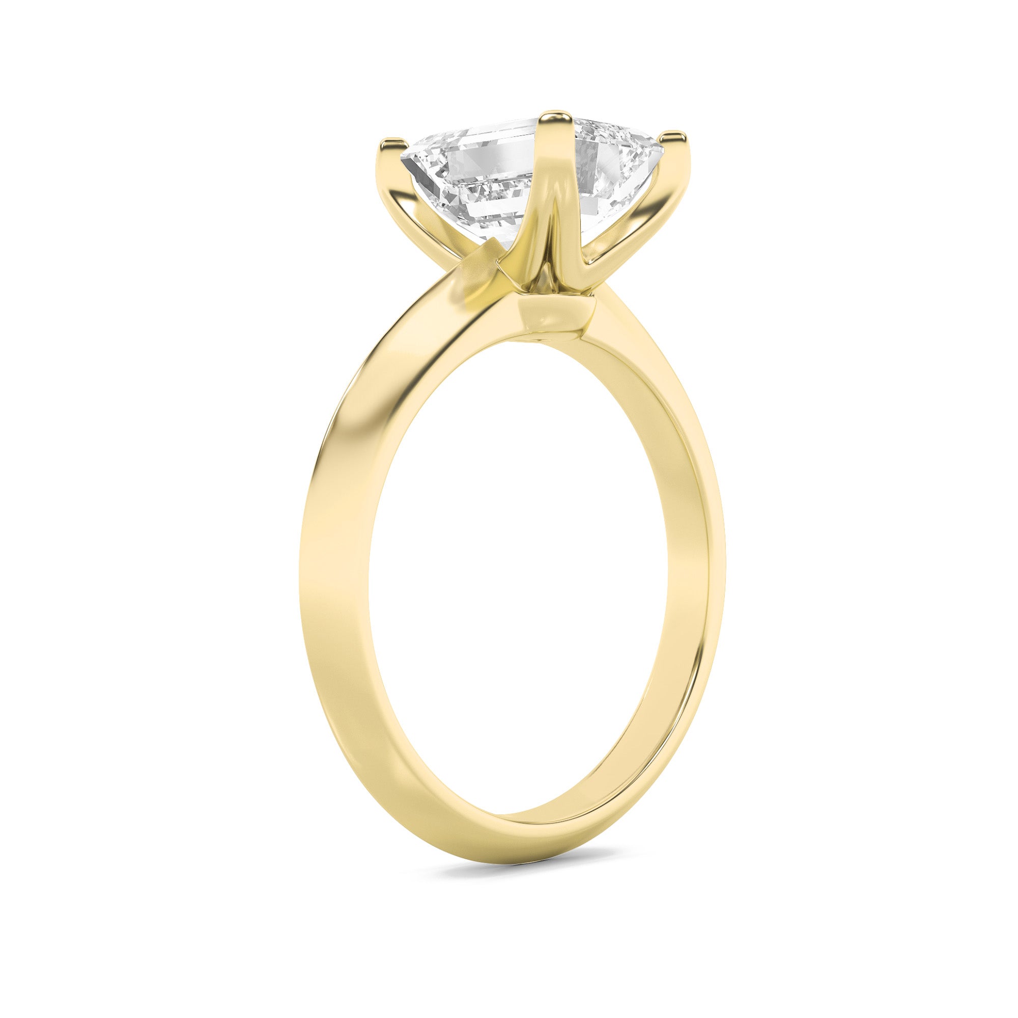 2Cttw Radiant Shaped Lab Grown Diamond (F/VS) Knife Edge Shank Solitaire Engagement Ring in 14K Gold