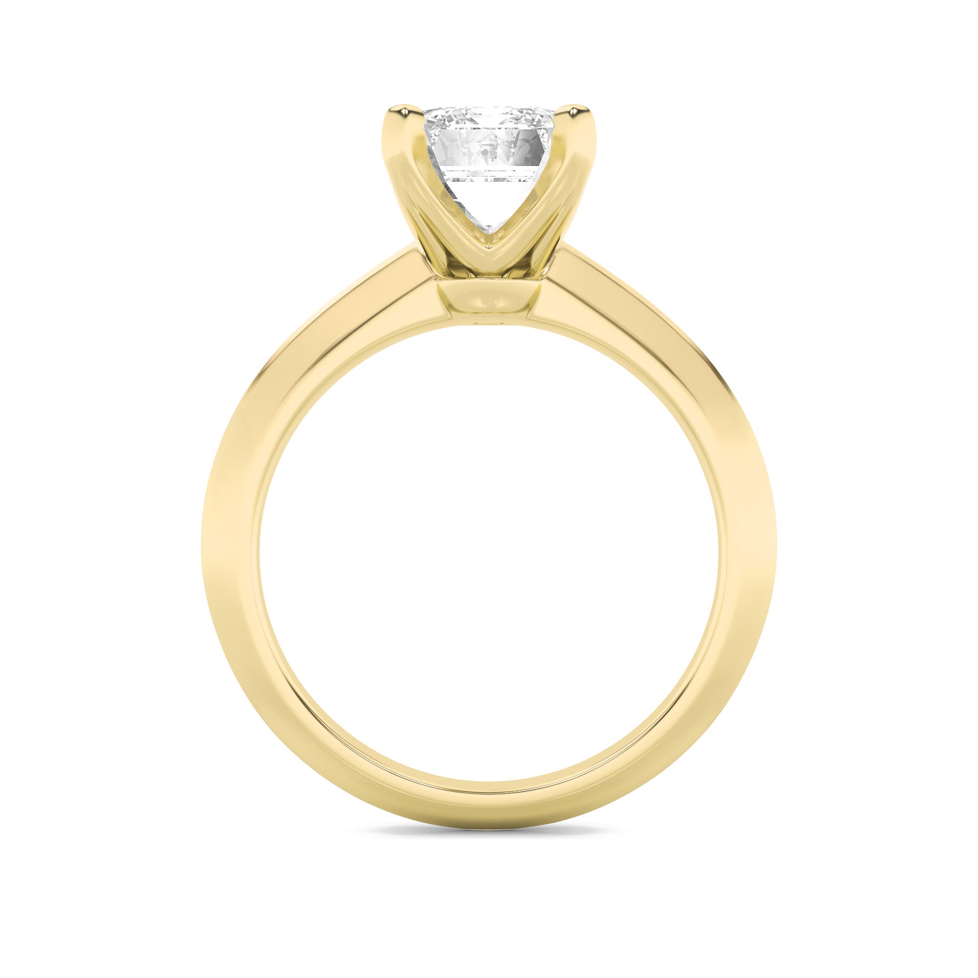 2Cttw Radiant Shaped Lab Grown Diamond (F/VS) Knife Edge Shank Solitaire Engagement Ring in 14K Gold