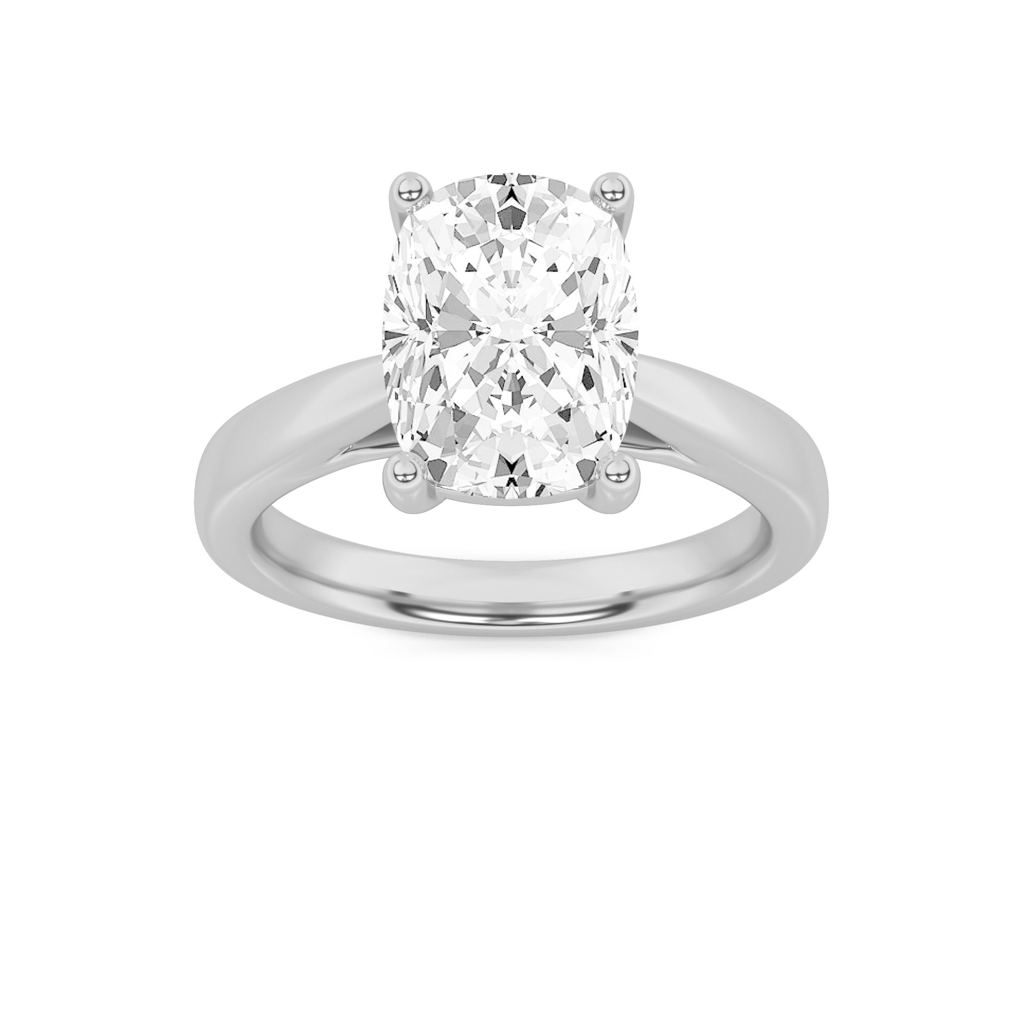 2Cttw Elongated Cushion Shaped Lab Grown Diamond (G/VS) Classic Shank Solitaire Engagement Ring in 14K Gold