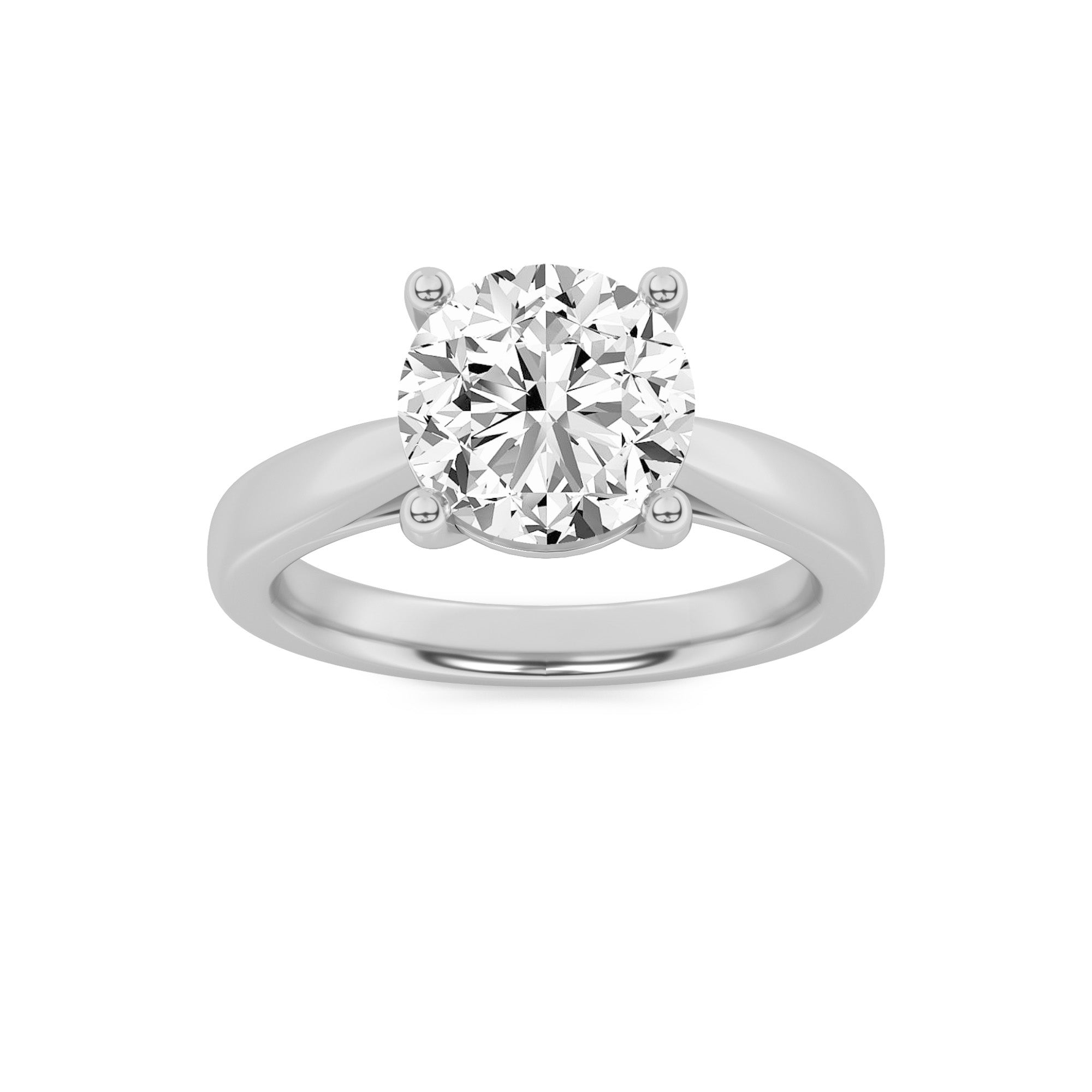2Cttw Round Shaped Lab Grown Diamond (F/VS) Classic Shank Solitaire Engagement Ring in 14K Gold