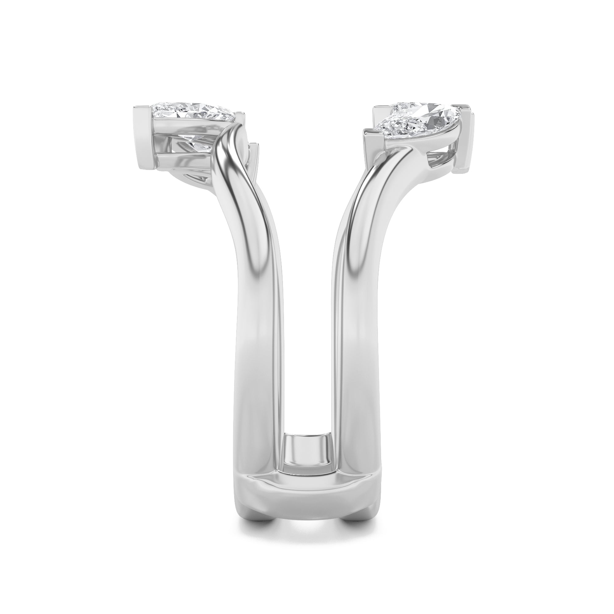 1Cttw Marquise Shaped Lab Grown Diamond (F/VS) Insert Jacket Ring in 14K Gold