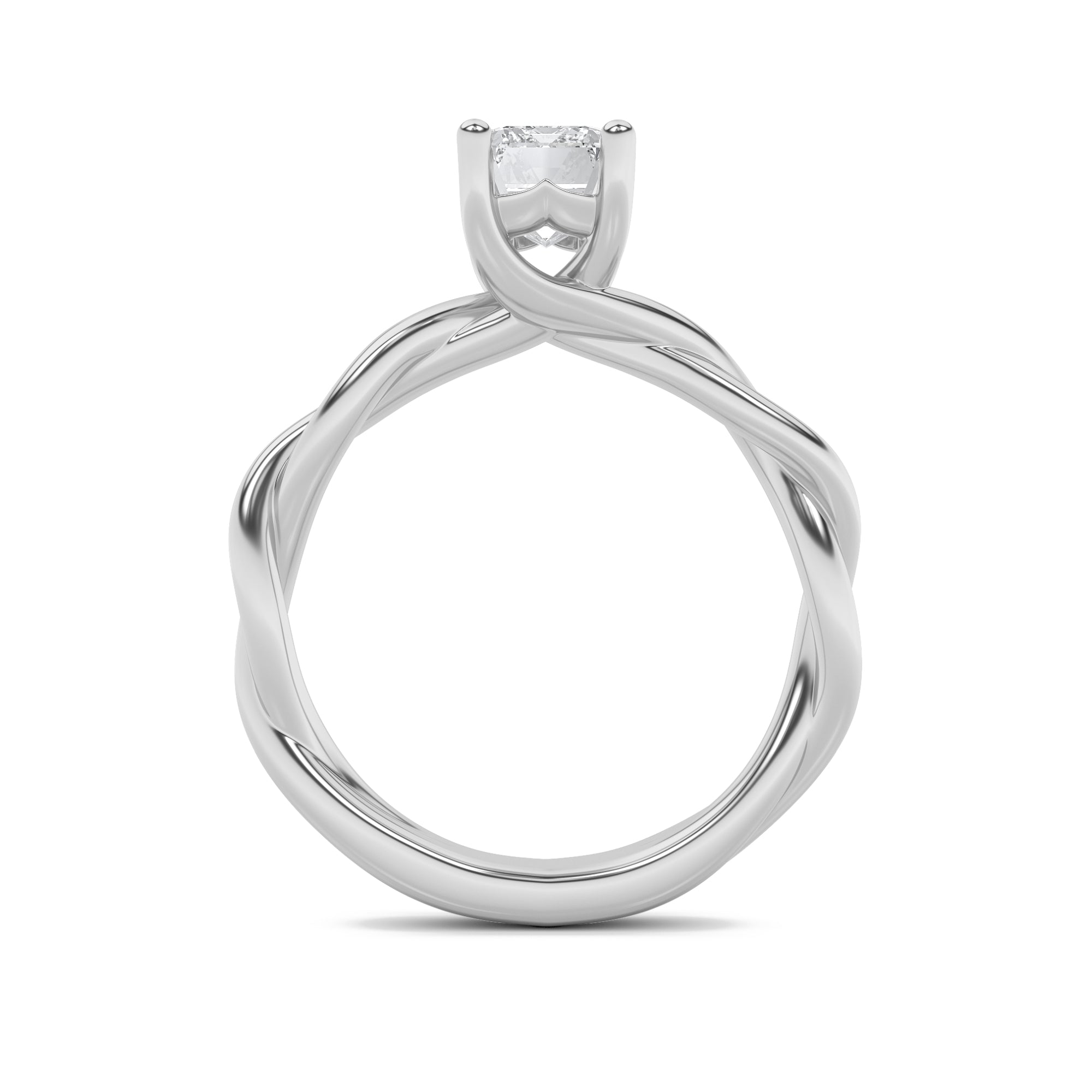 2Cttw Radiant Shaped Lab Grown Diamond (F/VS) Twisted Shank Solitaire Engagement Ring in 14K Gold