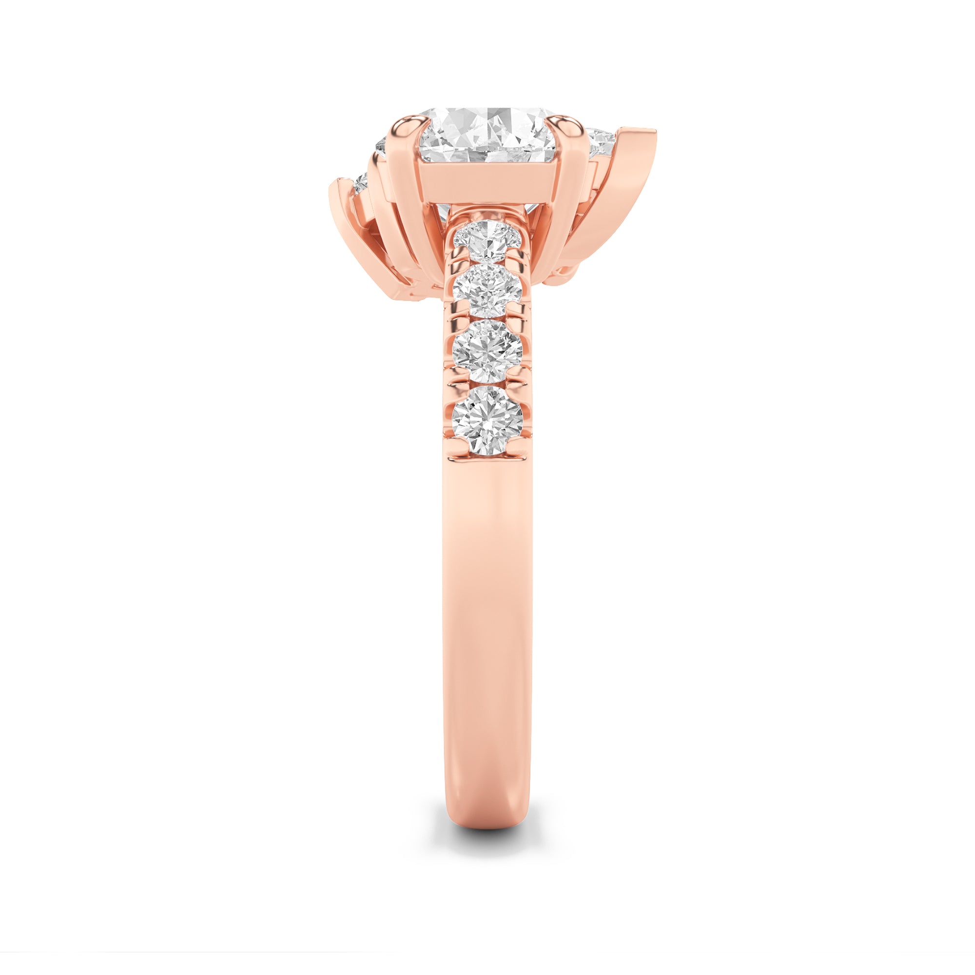 3Cttw Round Shaped Lab Grown Diamond (F/VS) Toi etMoi Engagement Ring in 14K Gold