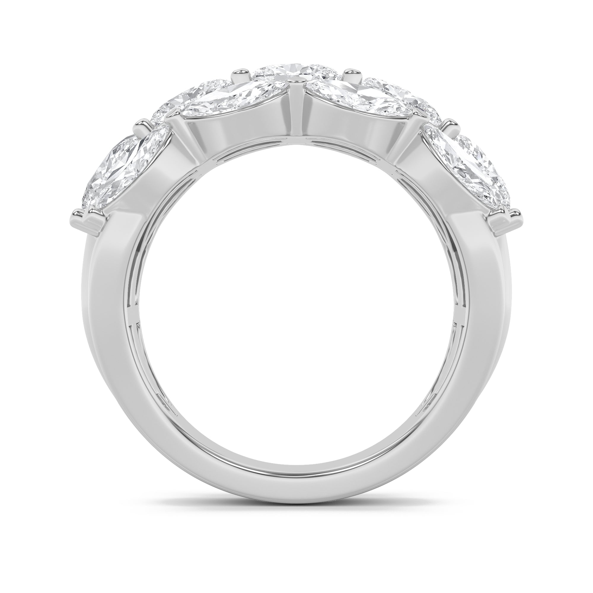 3Cttw Oval Shaped Lab Grown Diamond (F/VS) Multi Stone Band Ring in 14K Gold