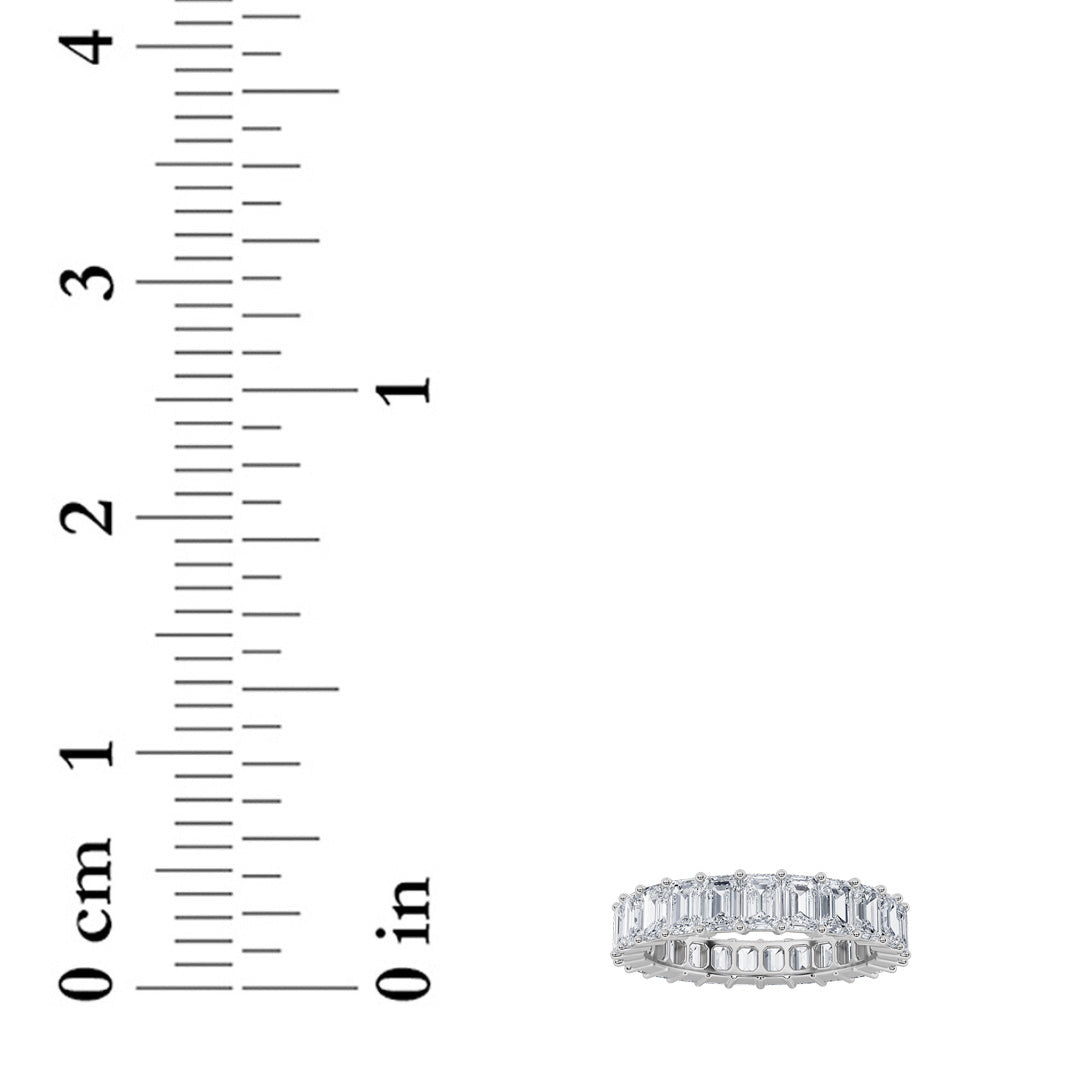 2.75Cttw Emerald Shaped Lab Grown Diamond Split Prong Eternity Ring in 14K Gold (F/VS)