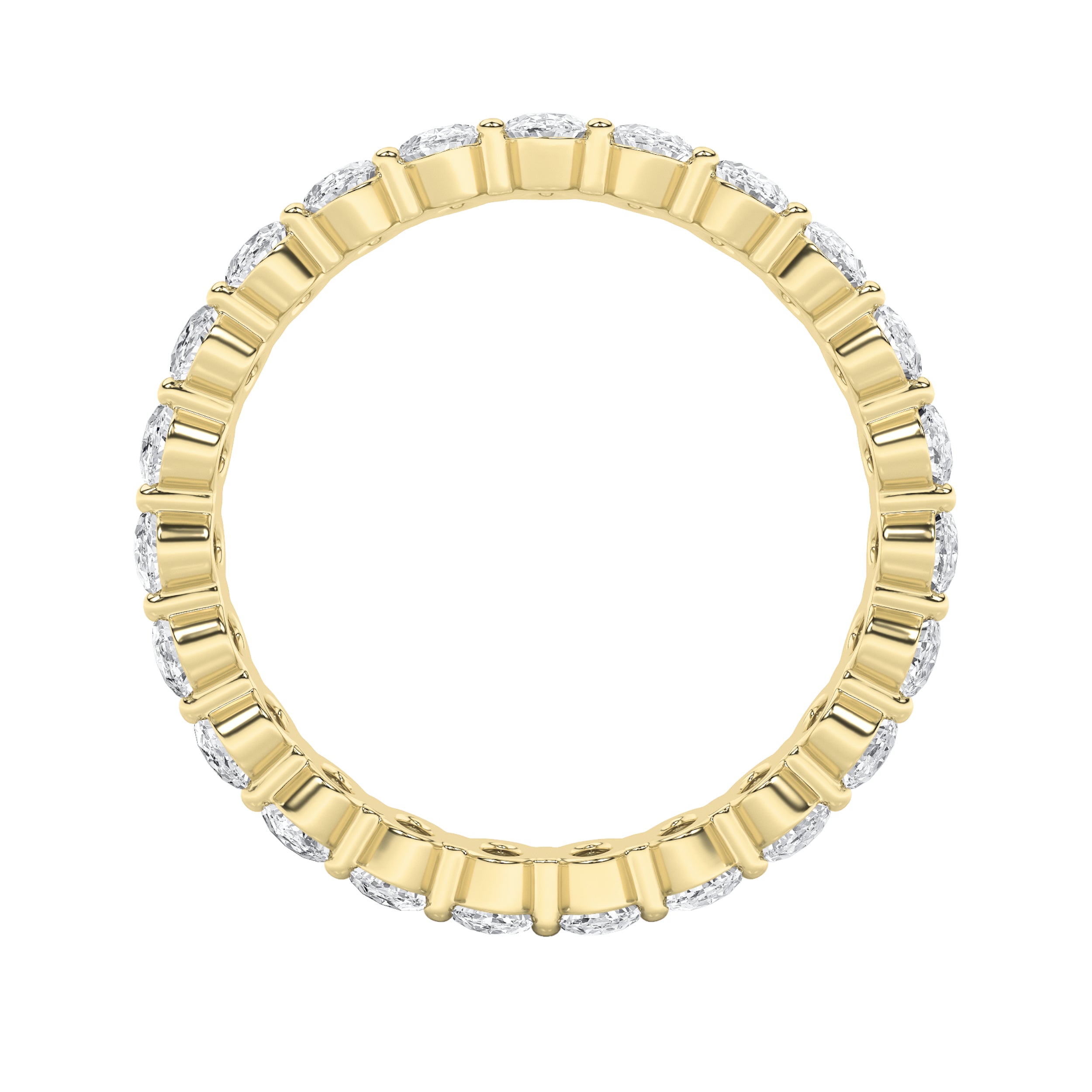 2.25Cttw Oval Shaped Lab Grown Diamond Split ProngEternity Ring in 14K Gold (F/VS)