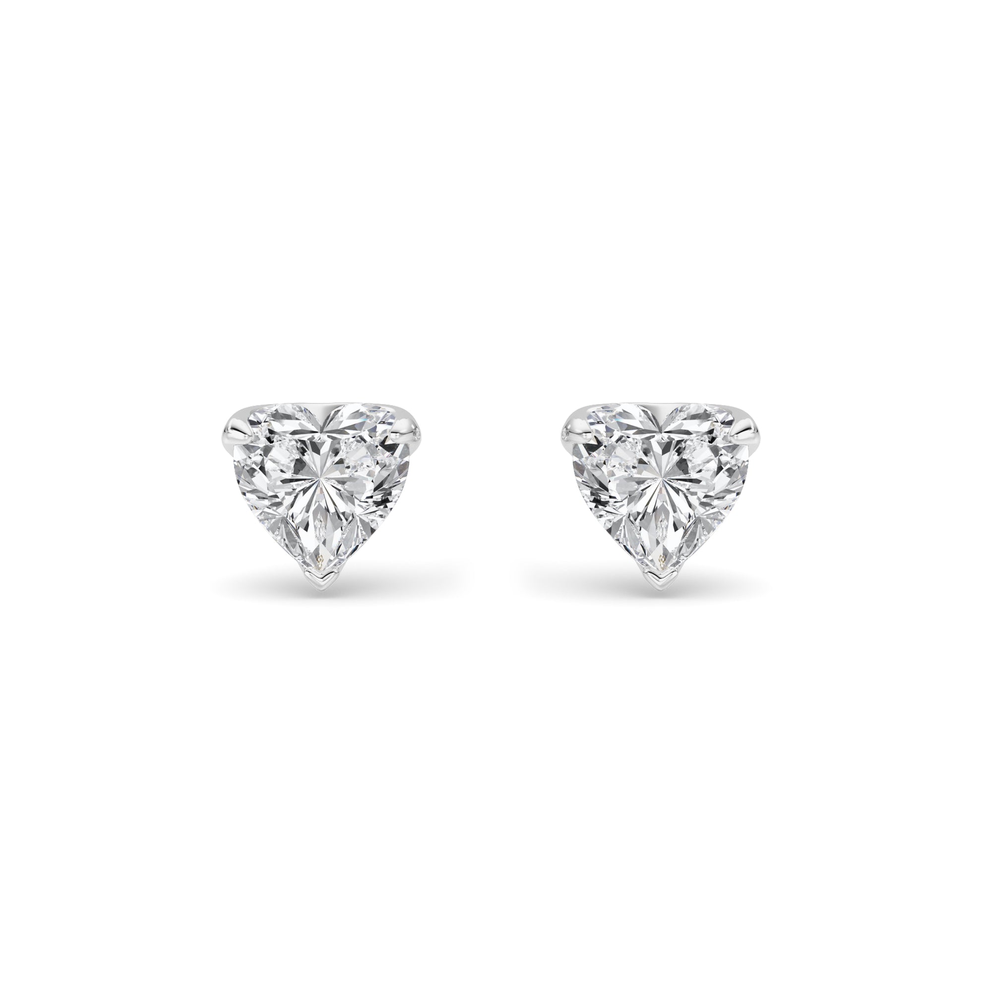 1 cttw heart-cut lab-grown diamond stud earrings