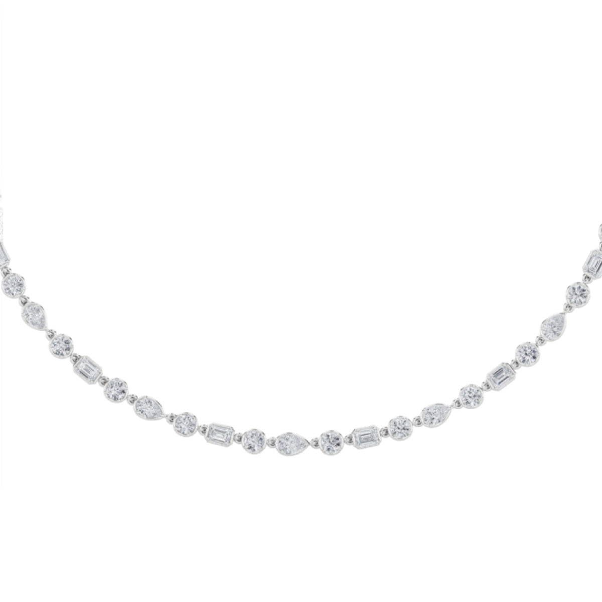 10.0ct Pear Shaped Lab Grown Diamond (F/VS) Necklace in 14K White Gold