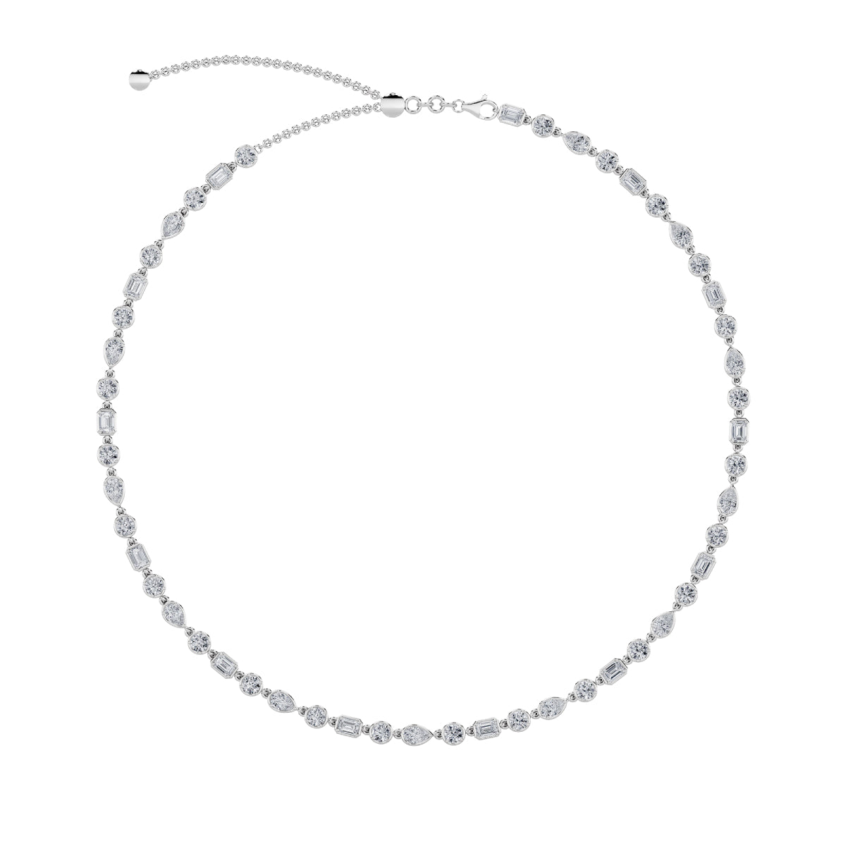 10.0ct Pear Shaped Lab Grown Diamond (F/VS) Necklace in 14K White Gold
