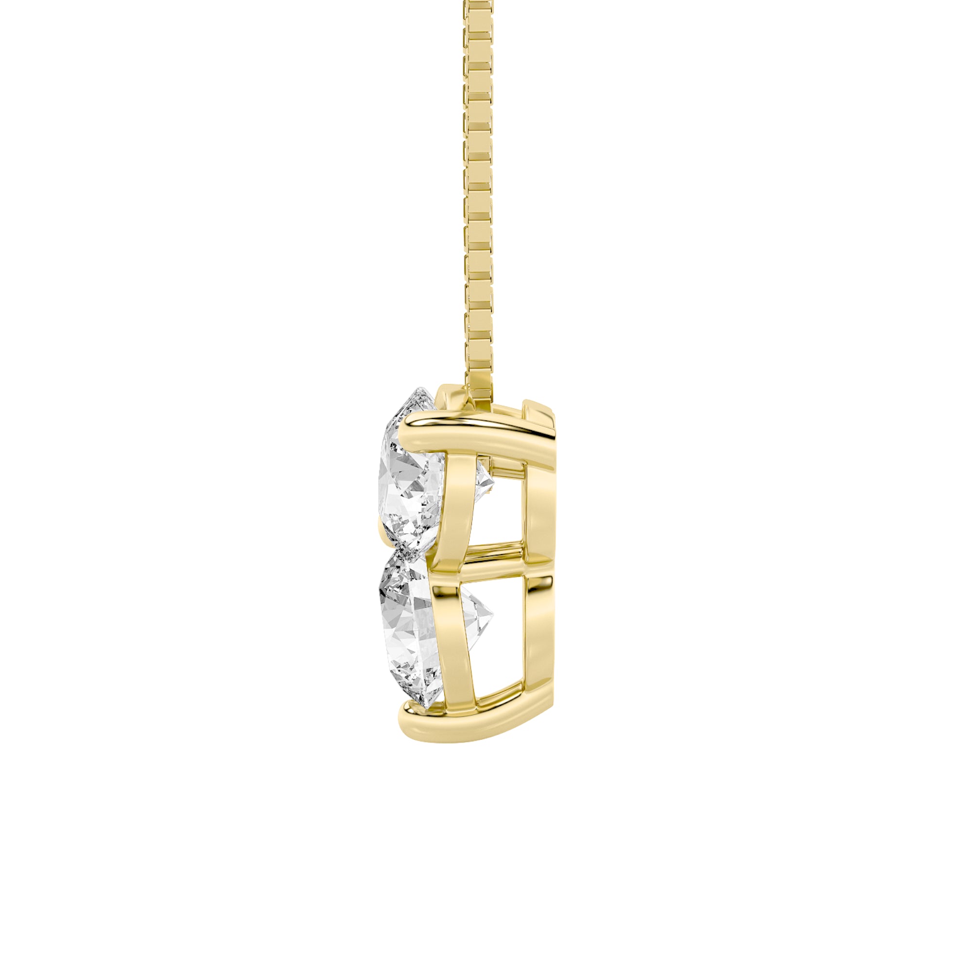 1.0ct Round Shaped Lab Grown Diamond (F/VS) Three Stone Pendant in 14K Yellow Gold