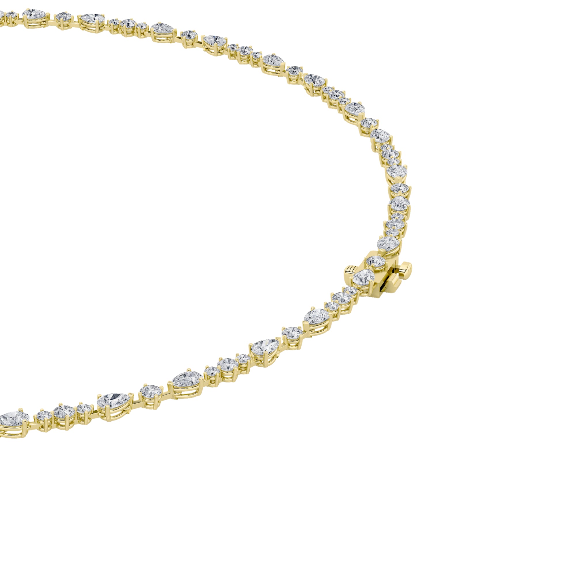 12.0ct Pear Shaped Lab Grown Diamond (F/VS) Fashion Necklace in 14K Yellow Gold
