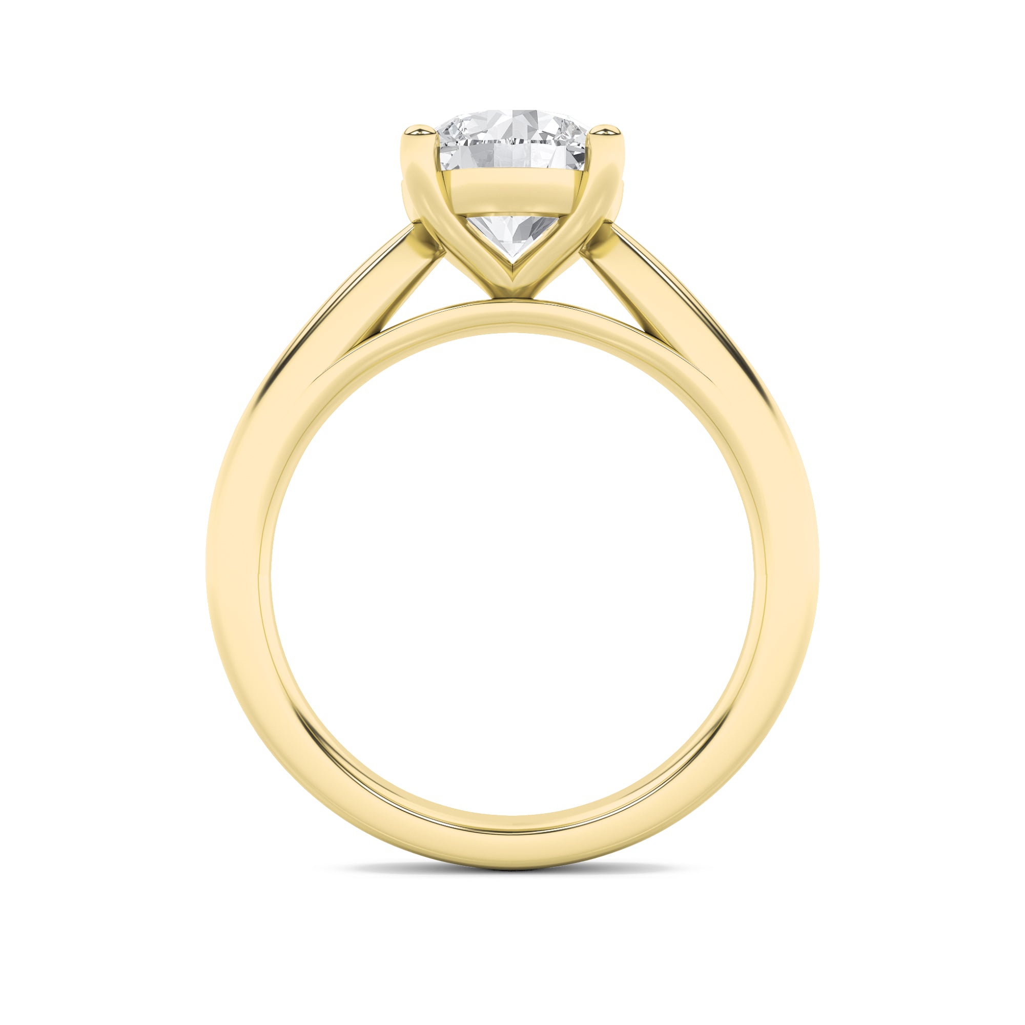2.5Cttw Round Shaped Lab Grown Diamond (F/VS) Classic Shank Solitaire Engagement Ring in 14K Gold