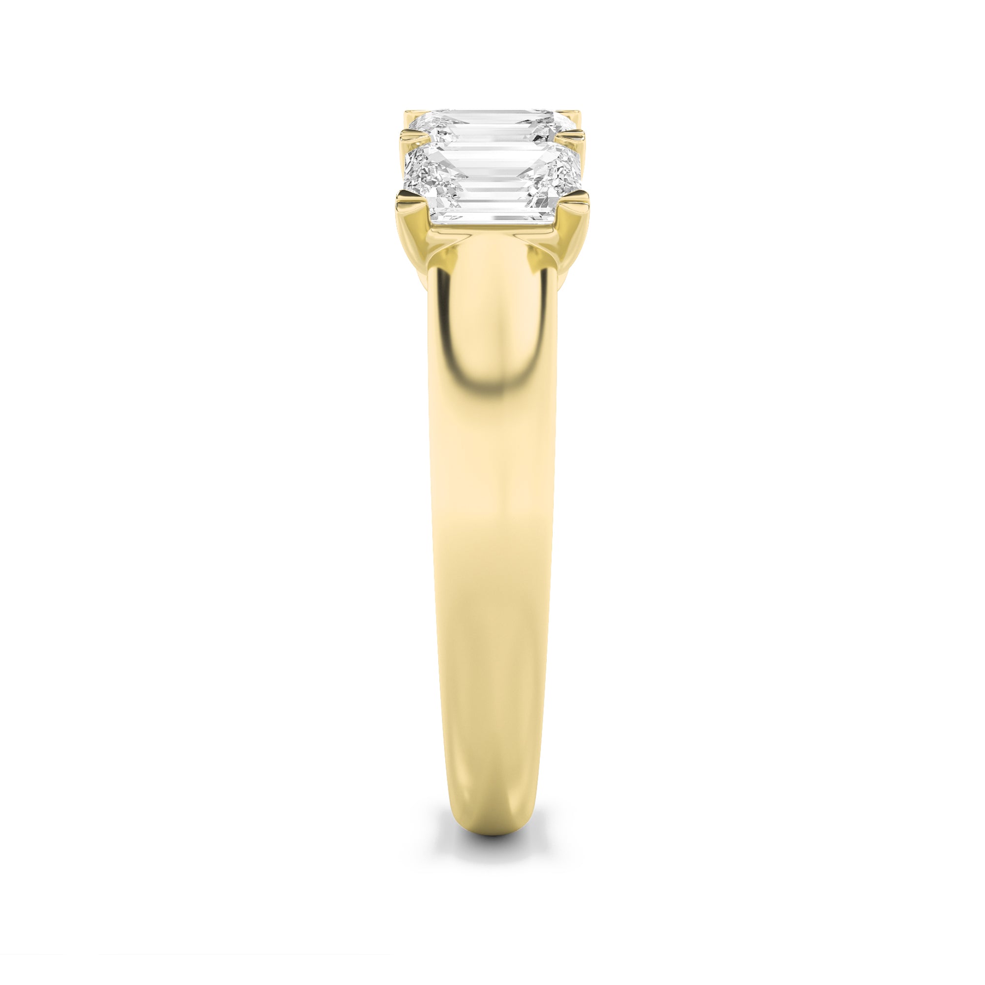 2Cttw Emerald Shaped Lab Grown Diamond (F/VS) FiveStone Band Ring in 14K Gold