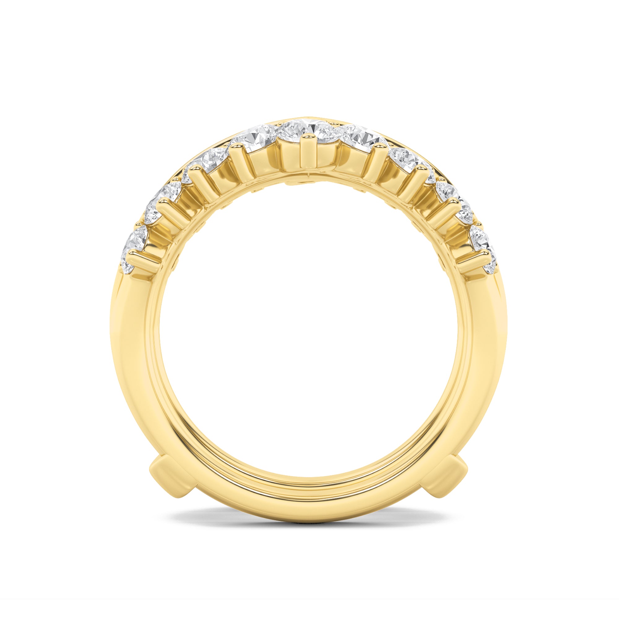 2Cttw Round Shaped Lab Grown Diamond (F/VS) InsertJacket Ring in 14K Gold