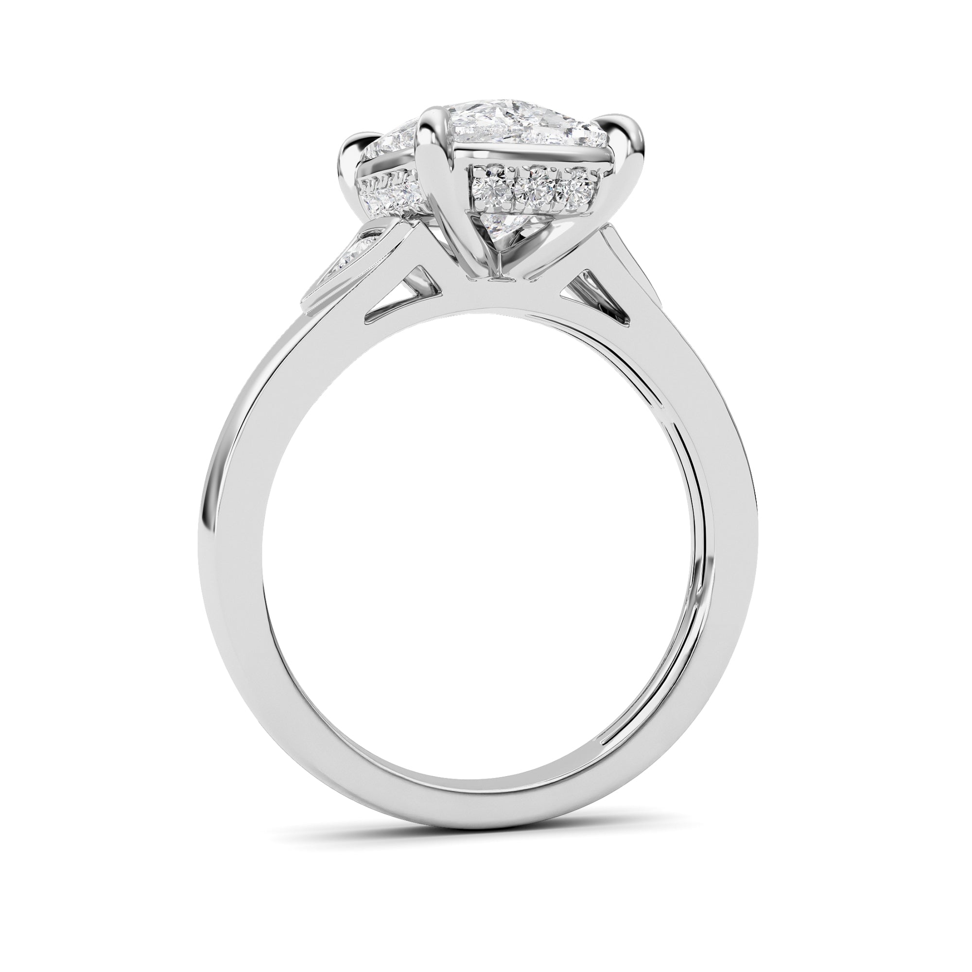 3.25Cttw ELongated Cushion Lab Grown Diamond (F/VS)Ring in 14K Gold