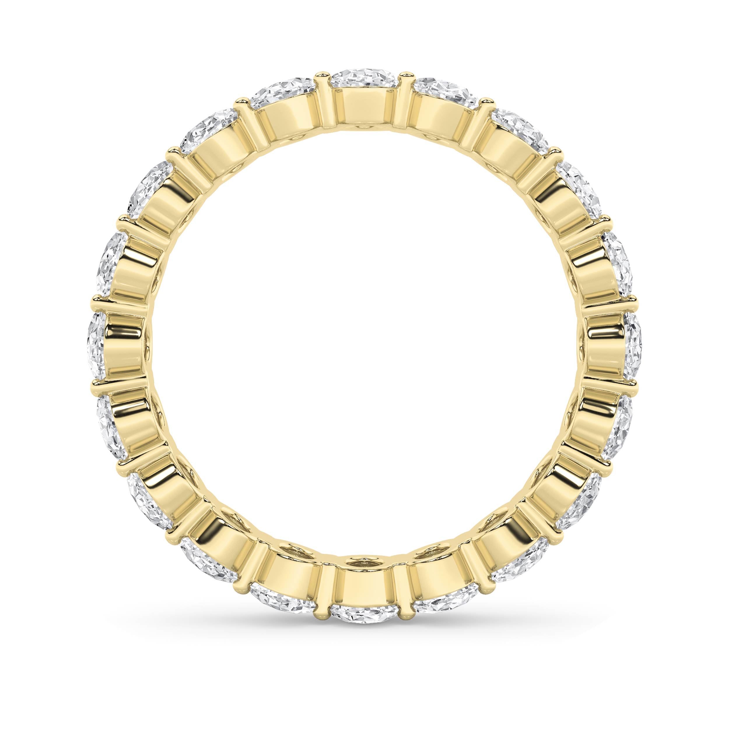 4Cttw Oval Shaped Lab Grown Diamond Split Prong Eternity Ring in 14K Gold (F/VS)