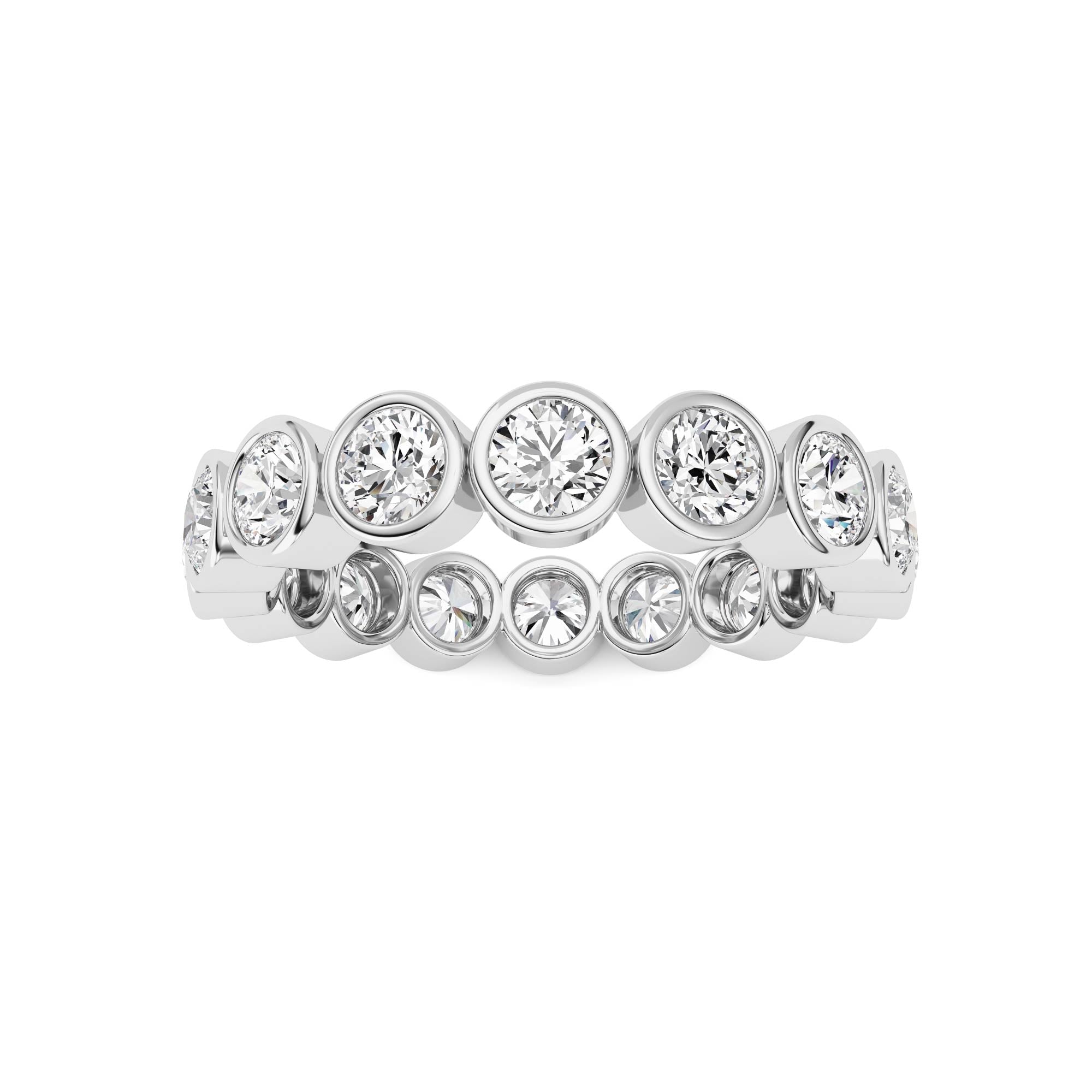 1.6Cttw Round Shaped Lab Grown Diamond (F/VS) Eternity Band Ring in 14K Gold