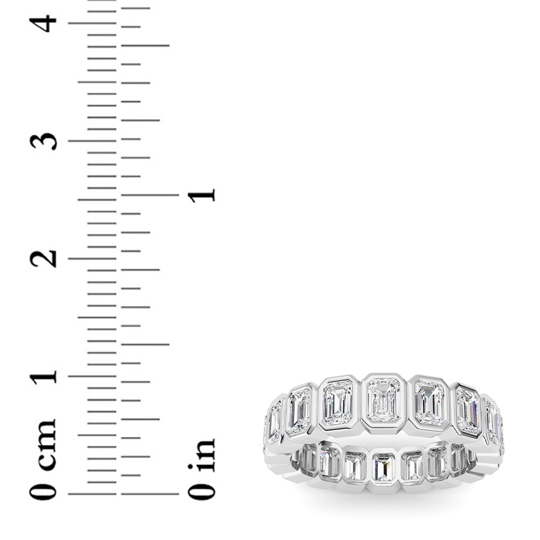 2.2Cttw Emerald Shaped Lab Grown Diamond (F/VS) Eternity Band Ring in 14K Gold