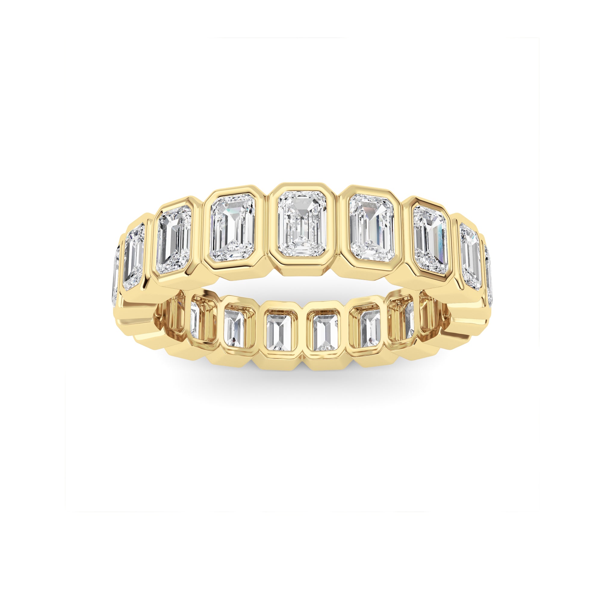 2.2Cttw Emerald Shaped Lab Grown Diamond (F/VS) Eternity Band Ring in 14K Gold