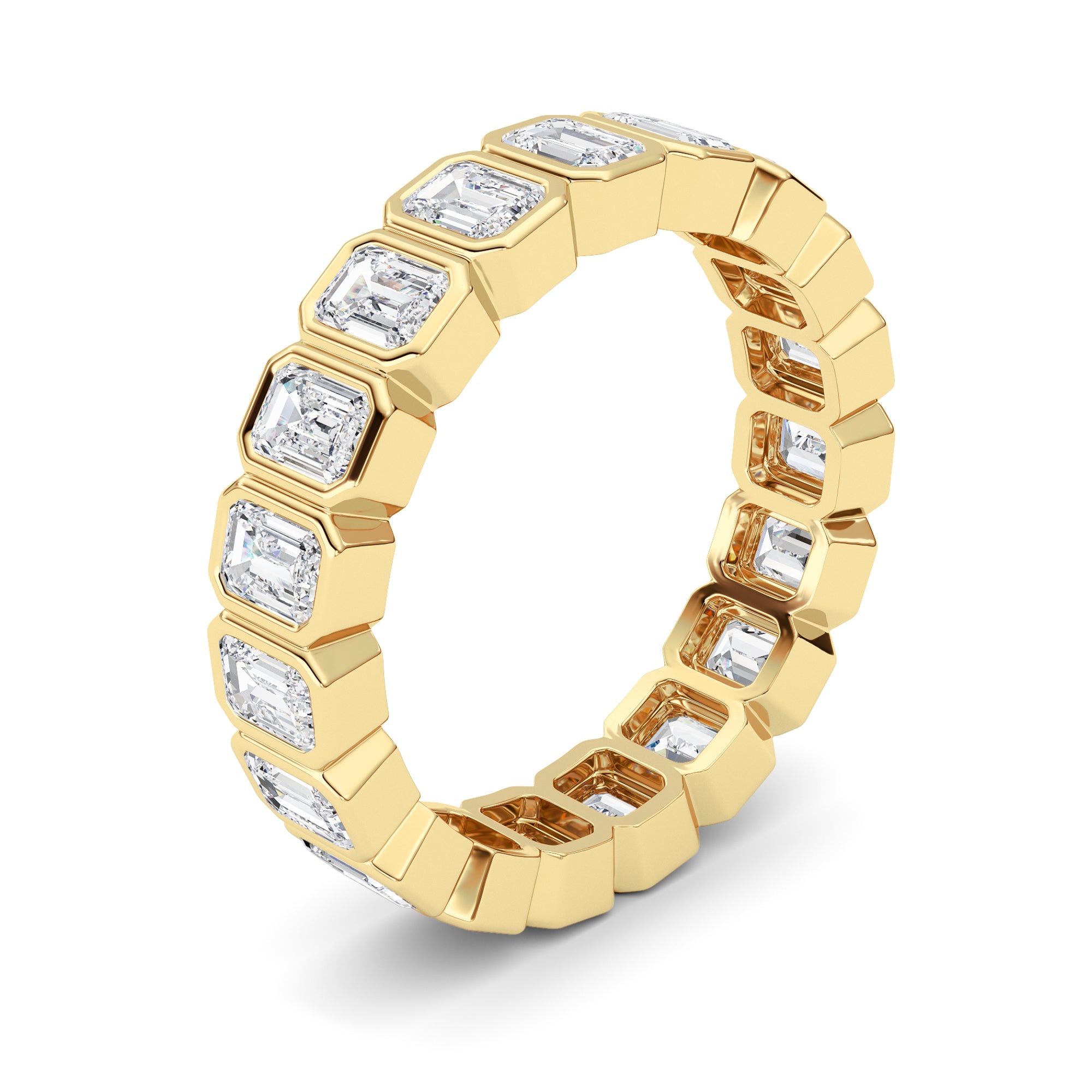 2.2Cttw Emerald Shaped Lab Grown Diamond (F/VS) Eternity Band Ring in 14K Gold