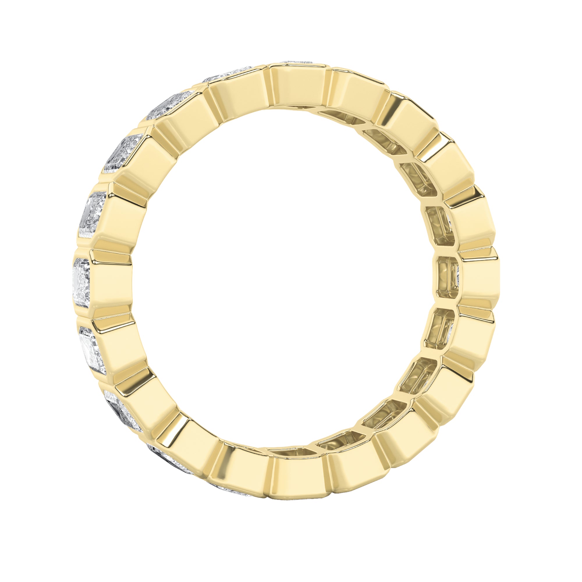 2.5Cttw Emerald Shaped Lab Grown Diamond (F/VS) Eternity Band Ring in 14K Gold