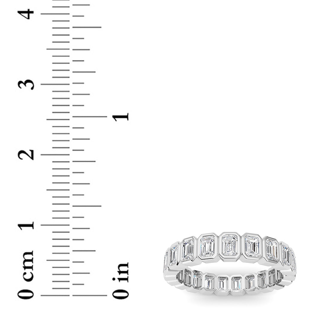2.6Cttw Emerald Shaped Lab Grown Diamond (F/VS) Eternity Band Ring in 14K Gold