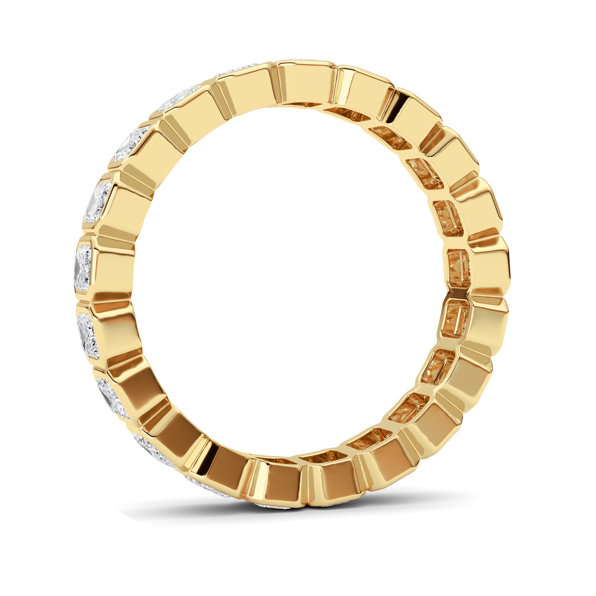 2.6Cttw Emerald Shaped Lab Grown Diamond (F/VS) Eternity Band Ring in 14K Gold