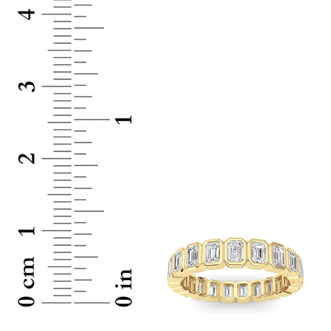 2.6Cttw Emerald Shaped Lab Grown Diamond (F/VS) Eternity Band Ring in 14K Gold