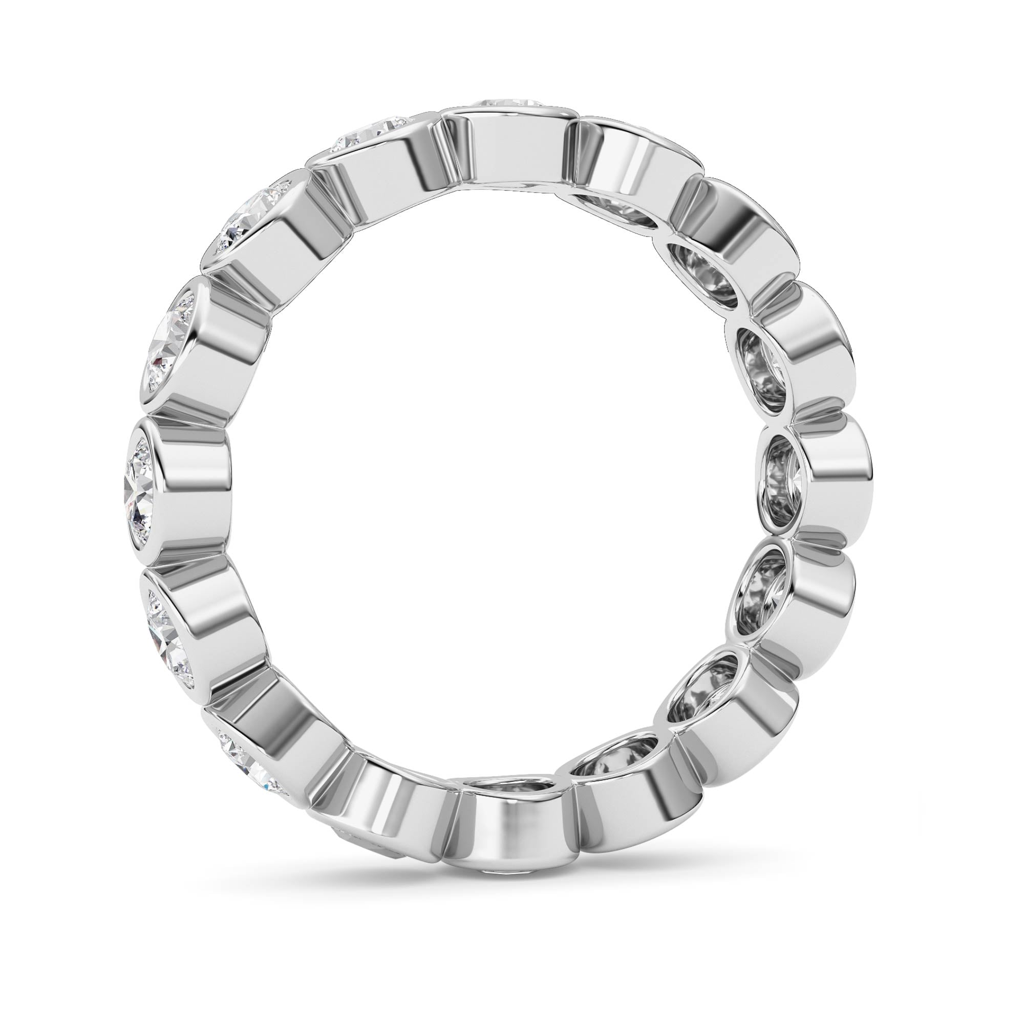 2Cttw Round Shaped Lab Grown Diamond (F/VS) Eternity Band Ring in 14K Gold