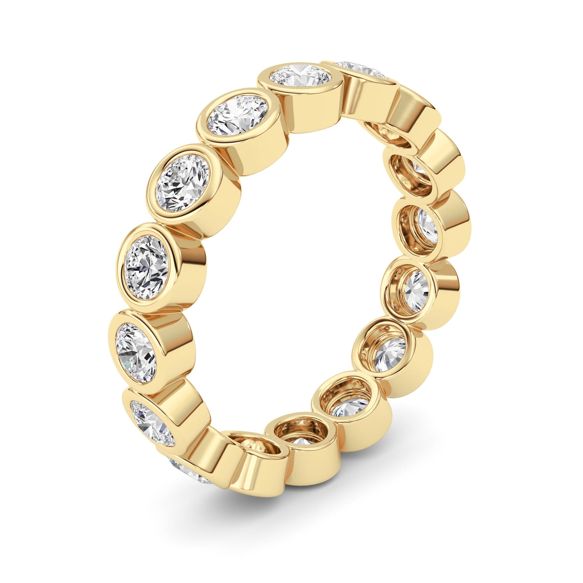 2Cttw Round Shaped Lab Grown Diamond (F/VS) Eternity Band Ring in 14K Gold