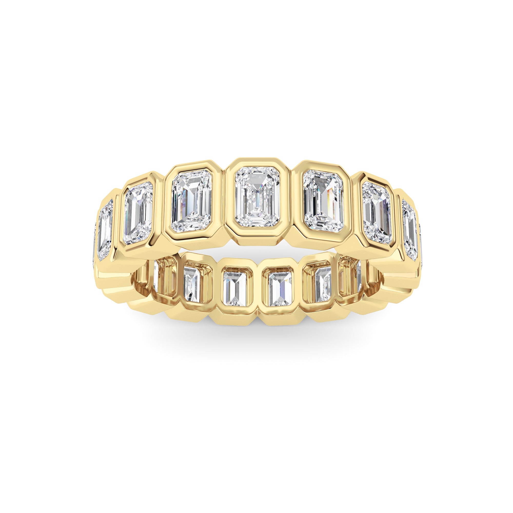 2.5Cttw Emerald Shaped Lab Grown Diamond (F/VS) Eternity Band Ring in 14K Gold