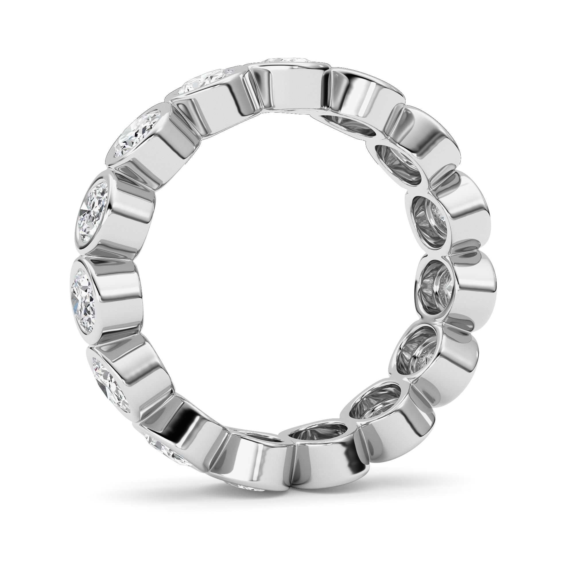 2.2Cttw Oval Shaped Lab Grown Diamond (F/VS) Eternity Band Ring in 14K Gold