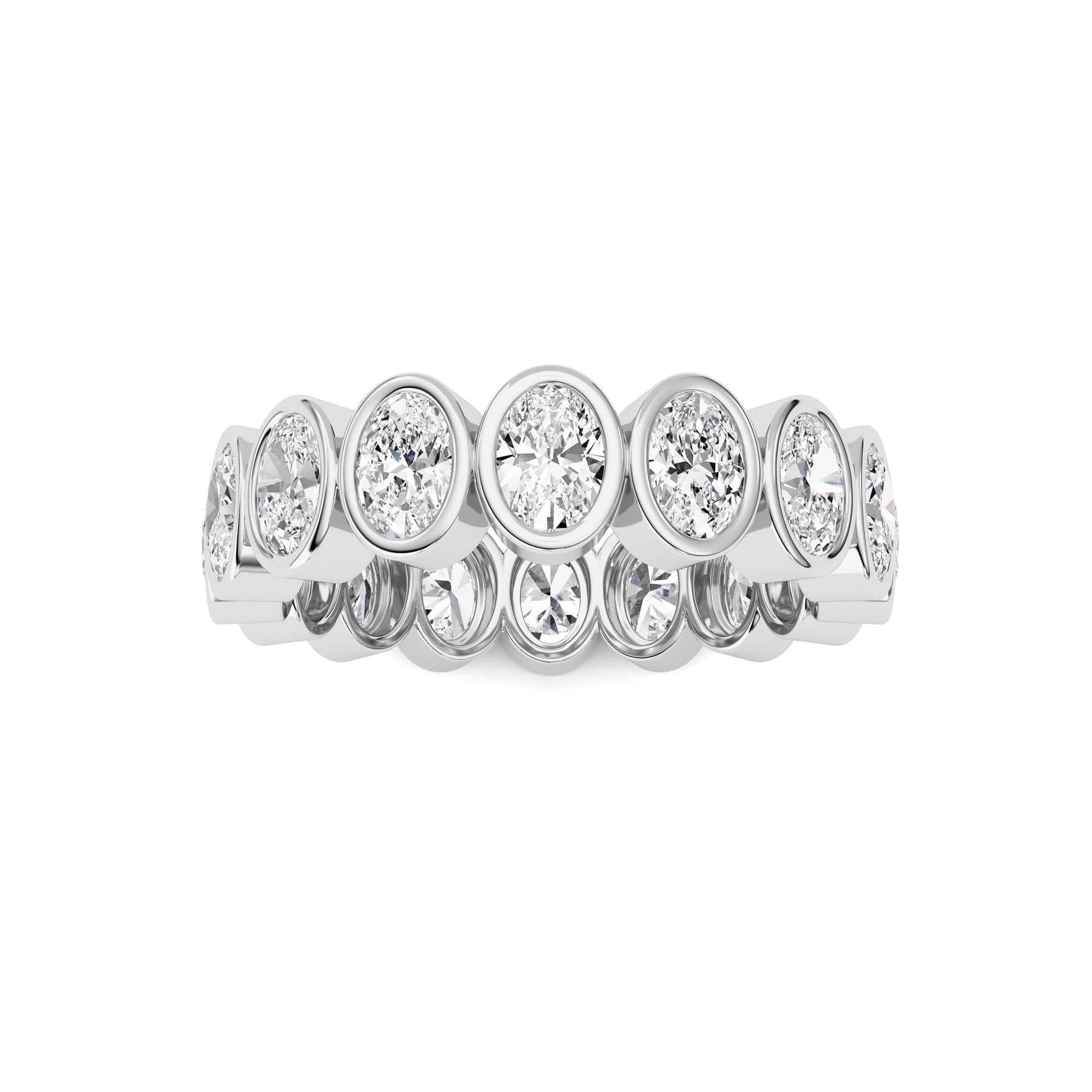 2.4Cttw Oval Shaped Lab Grown Diamond (F/VS) Eternity Band Ring in 14K Gold