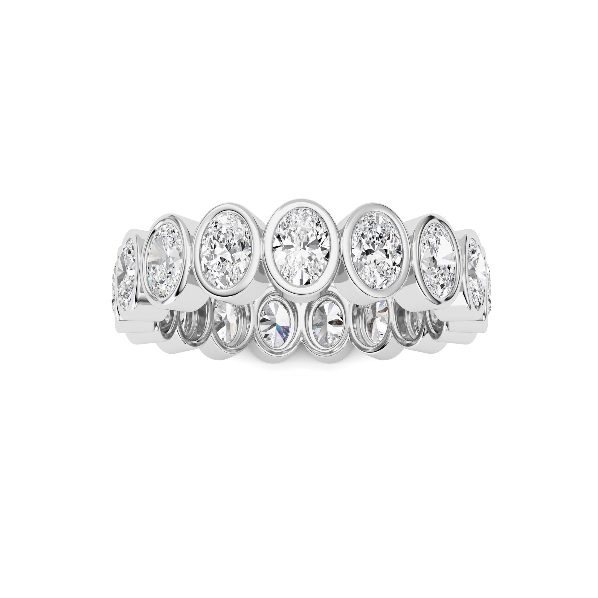 2.5Cttw Oval Shaped Lab Grown Diamond (F/VS) Eternity Band Ring in 14K Gold