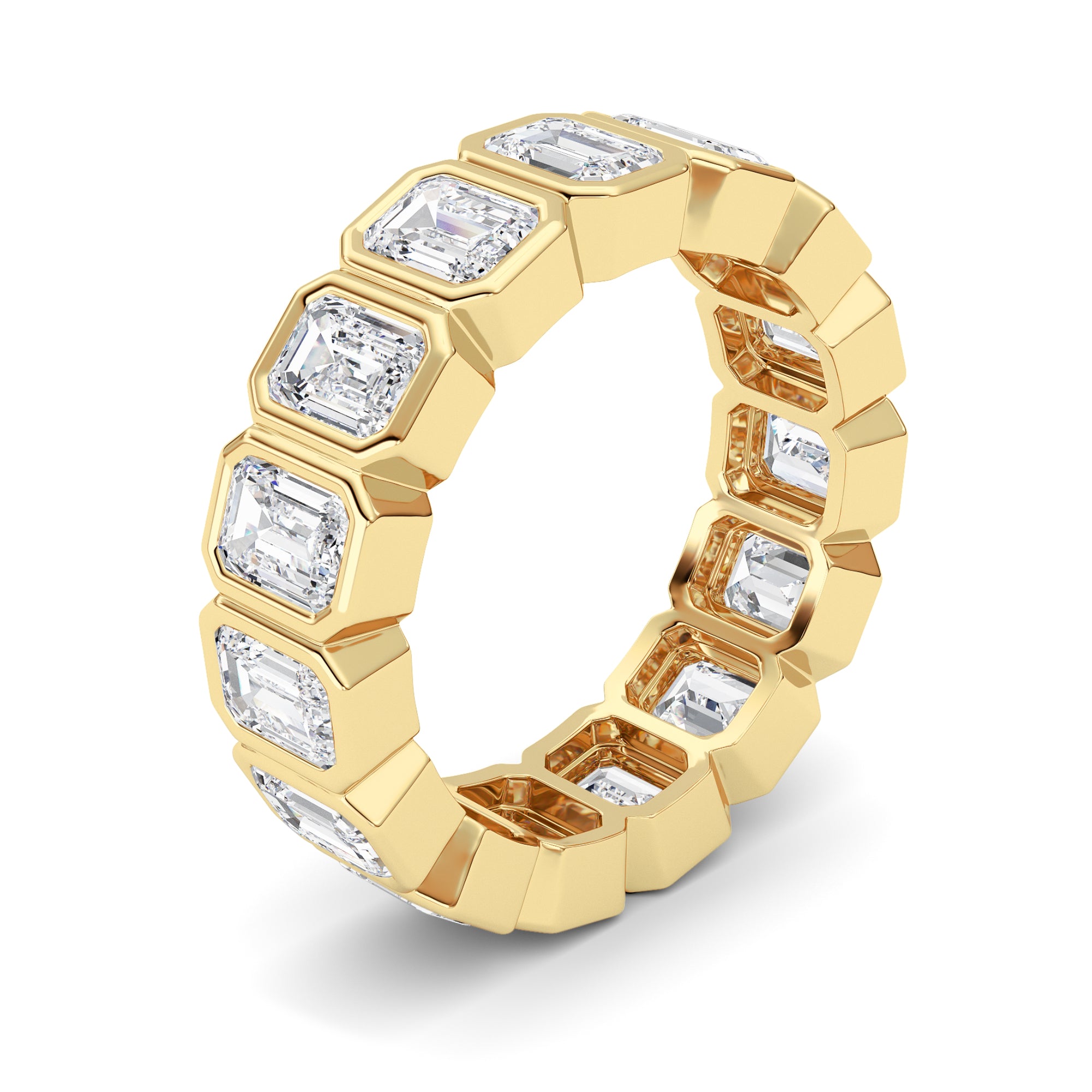 3.75Cttw Emerald Shaped Lab Grown Diamond (F/VS) Eternity Band Ring in 14K Gold