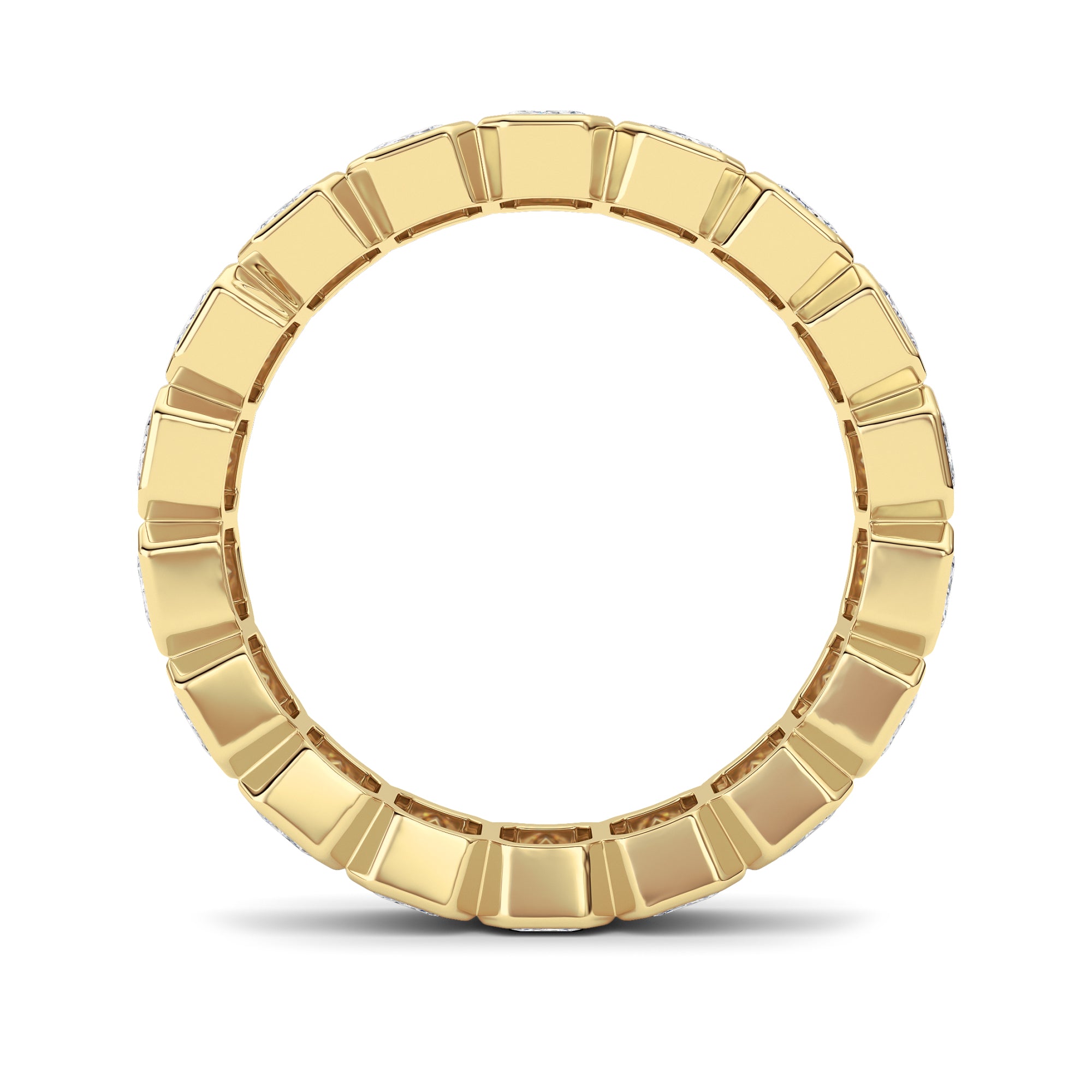 4.5Cttw Emerald Shaped Lab Grown Diamond (F/VS) Eternity Band Ring in 14K Gold
