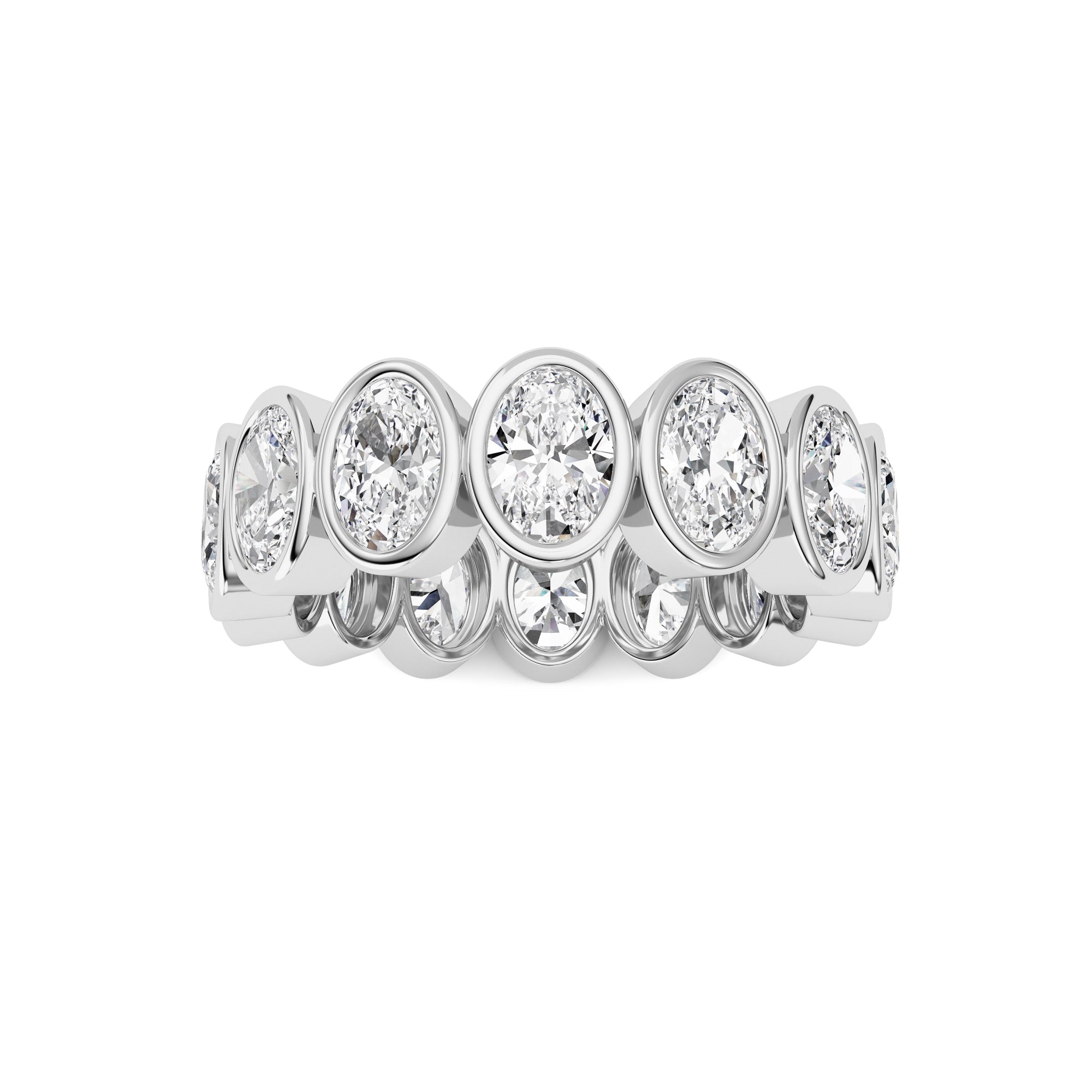 3.5Cttw Oval Shaped Lab Grown Diamond (F/VS) Eternity Band Ring in 14K Gold
