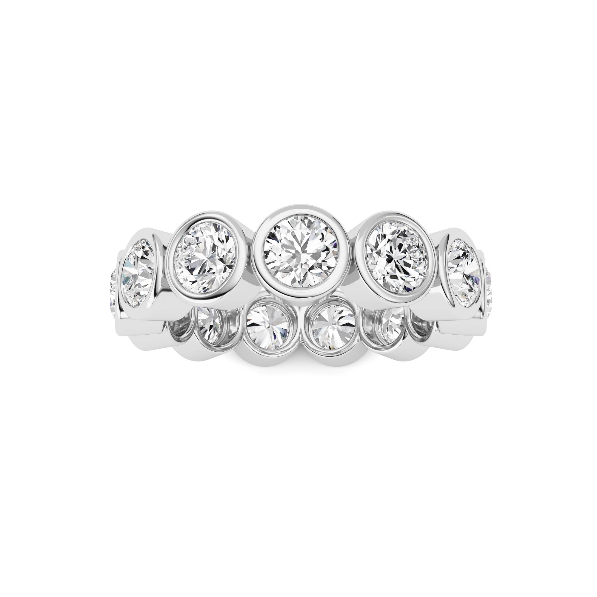 3.2Cttw Round Shaped Lab Grown Diamond (F/VS) Eternity Band Ring in 14K Gold