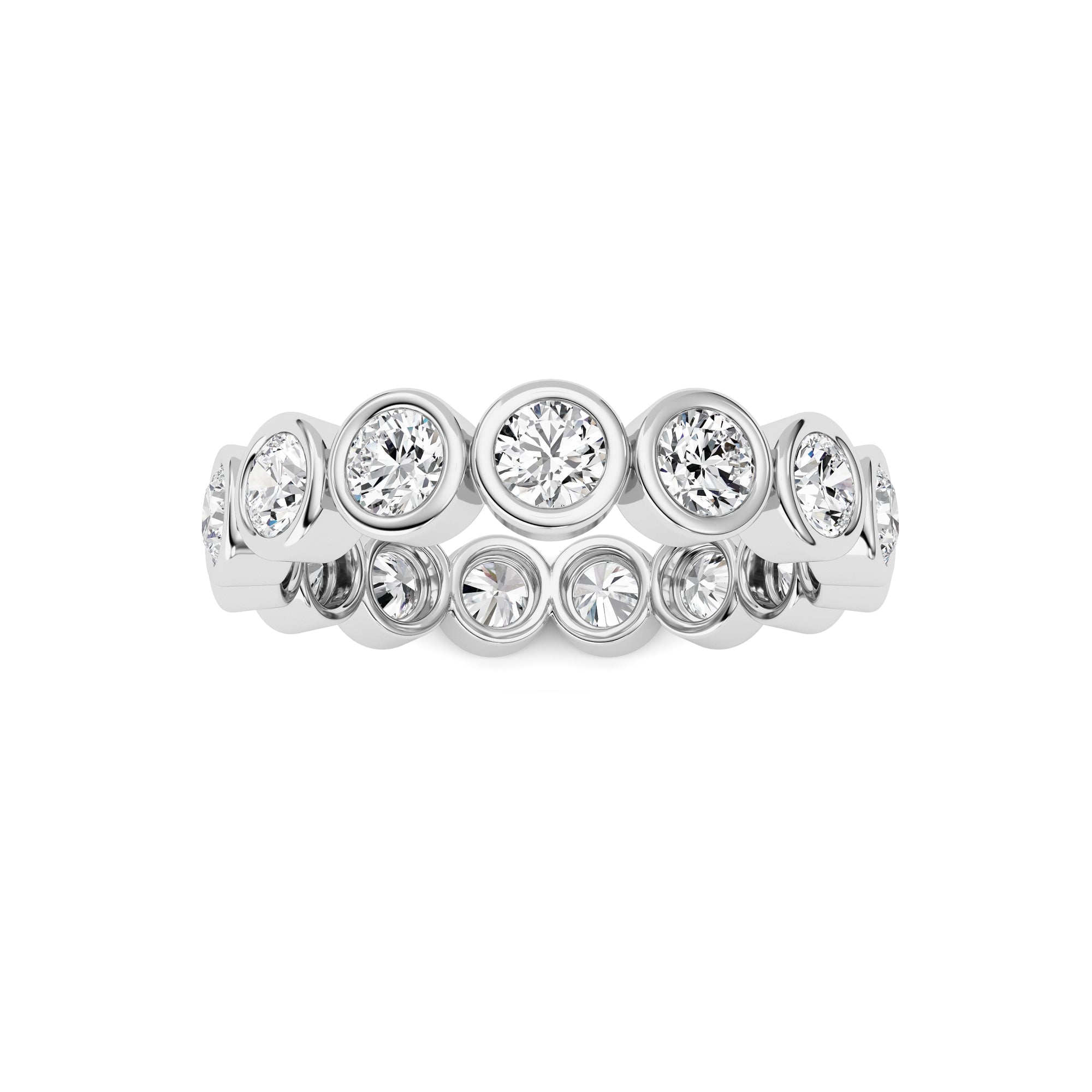 3.8Cttw Round Shaped Lab Grown Diamond (F/VS) Eternity Band Ring in 14K Gold